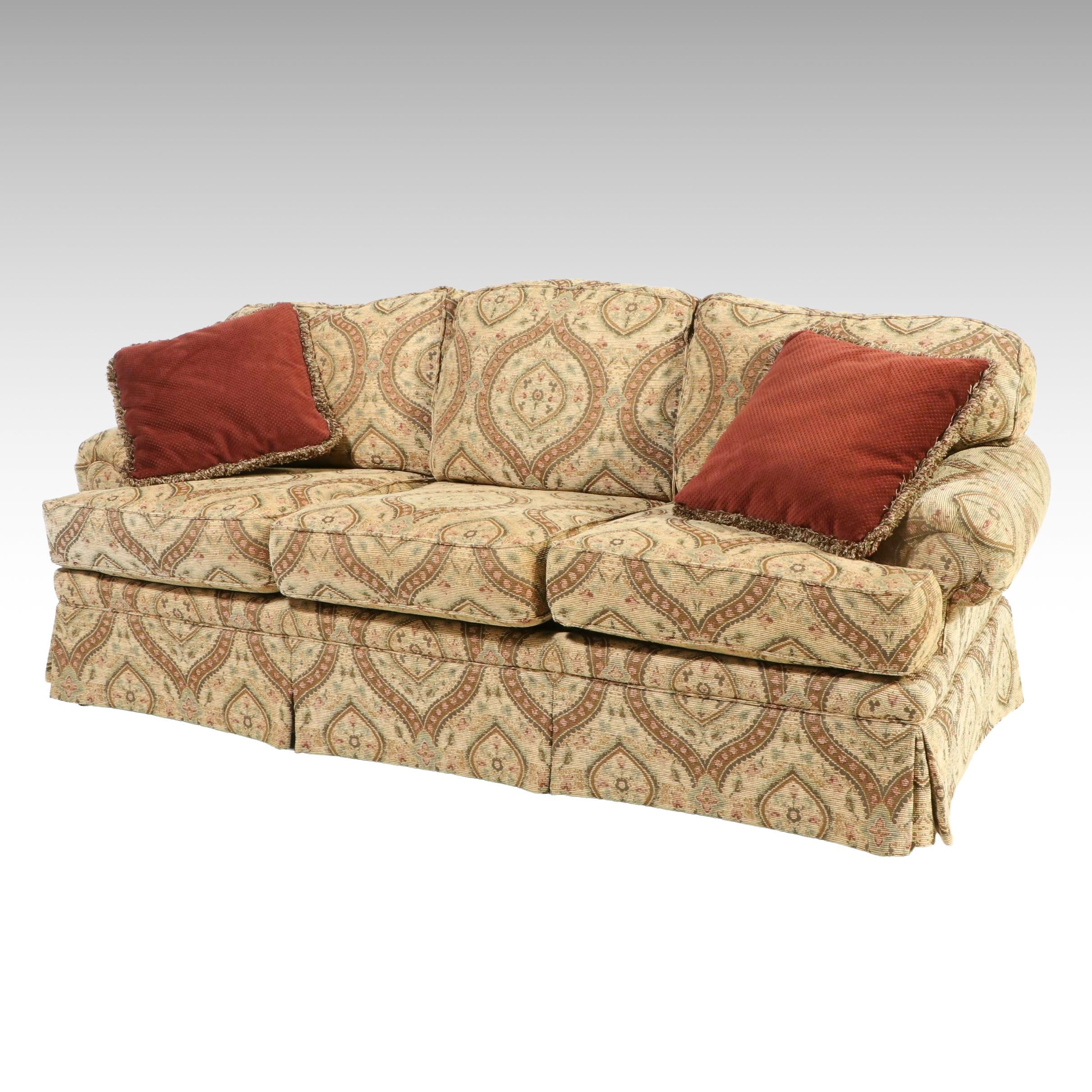 Pennsylvania House Colonial Revival Style Upholstered Camelback Sofa