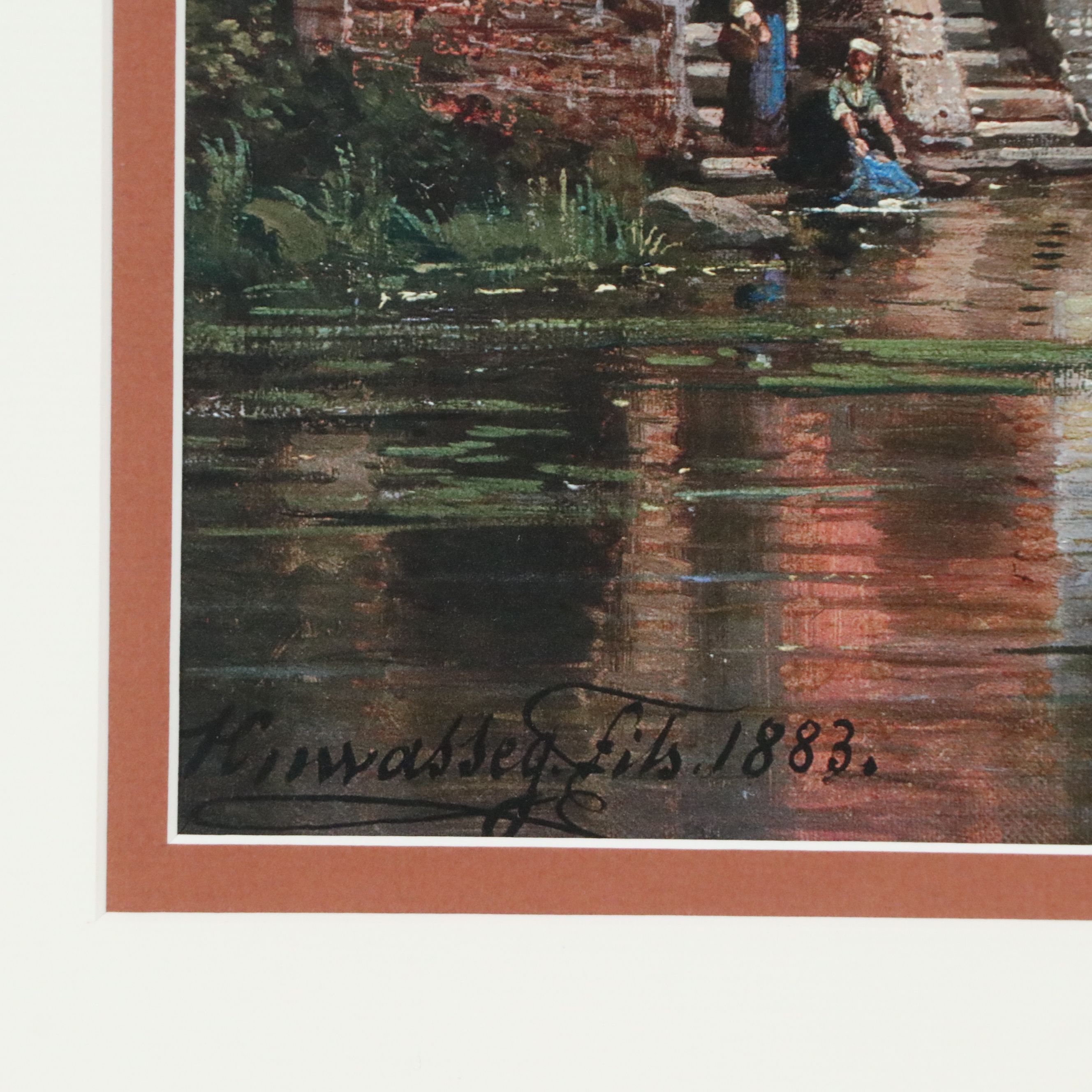 Digital Print After Charles Kuwasseg "Riverside Village I "