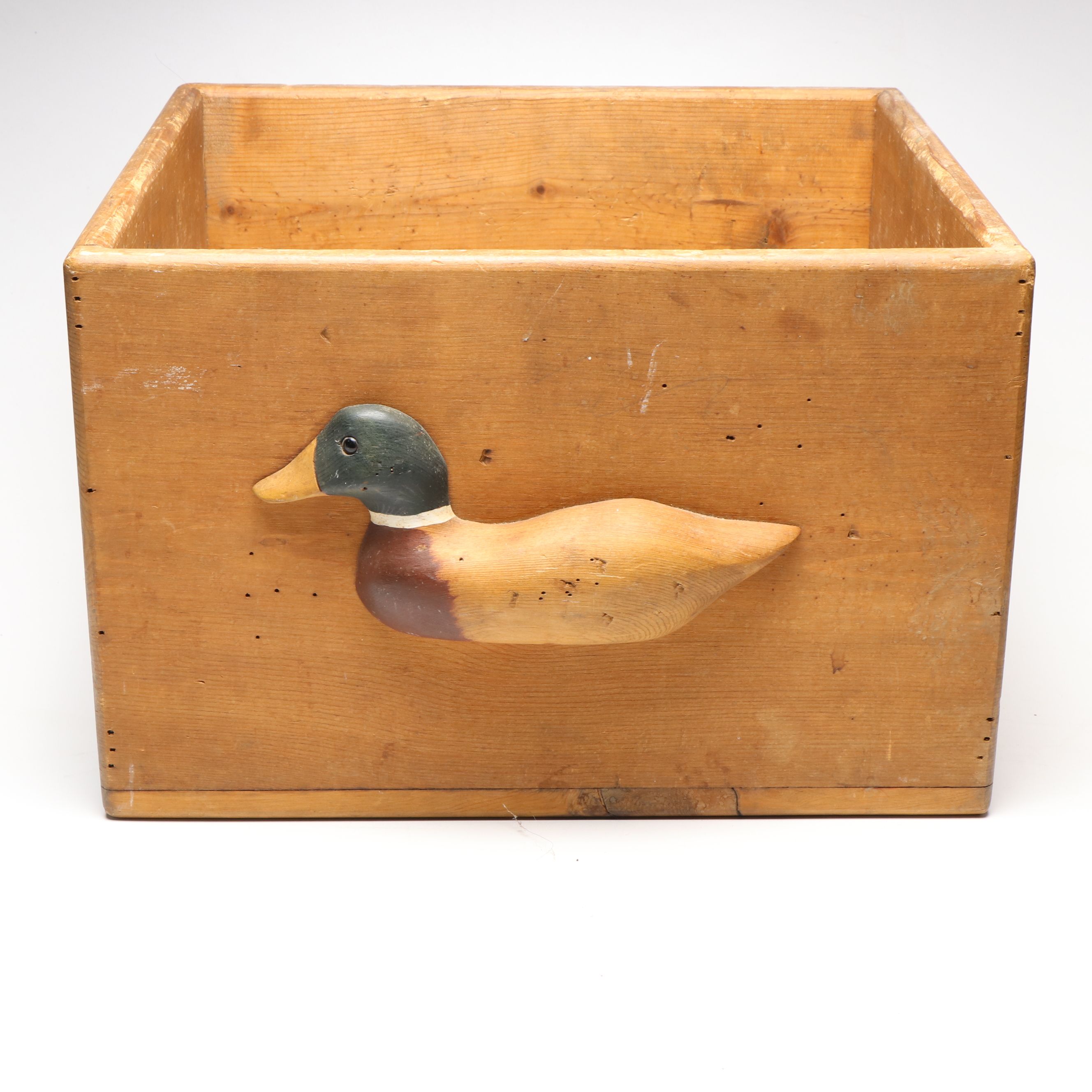 Illuminated Duck Pond Diorama Table Lamp with Wooden Duck Box