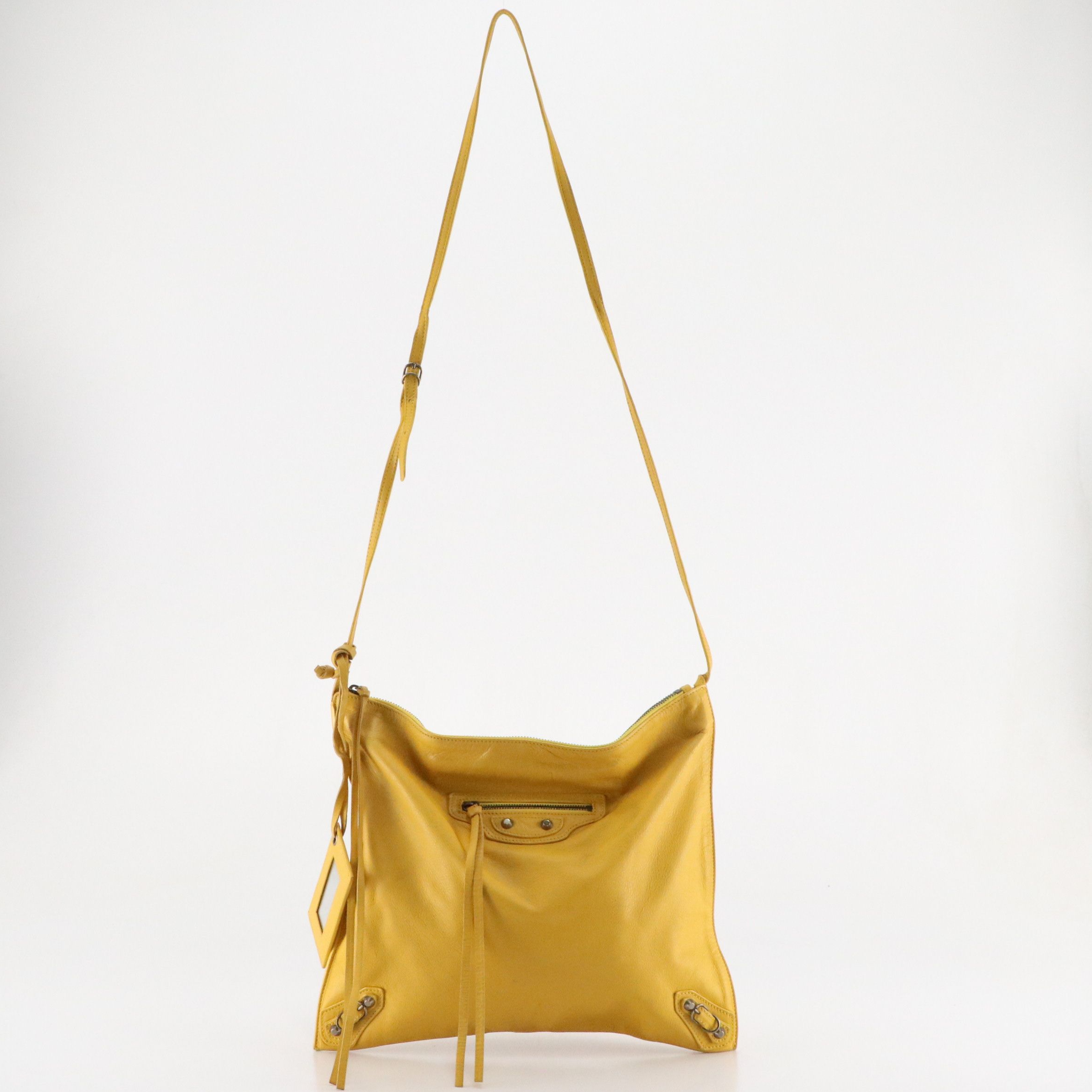 Balenciaga Lambskin Leather Papier Flat Crossbody Bag