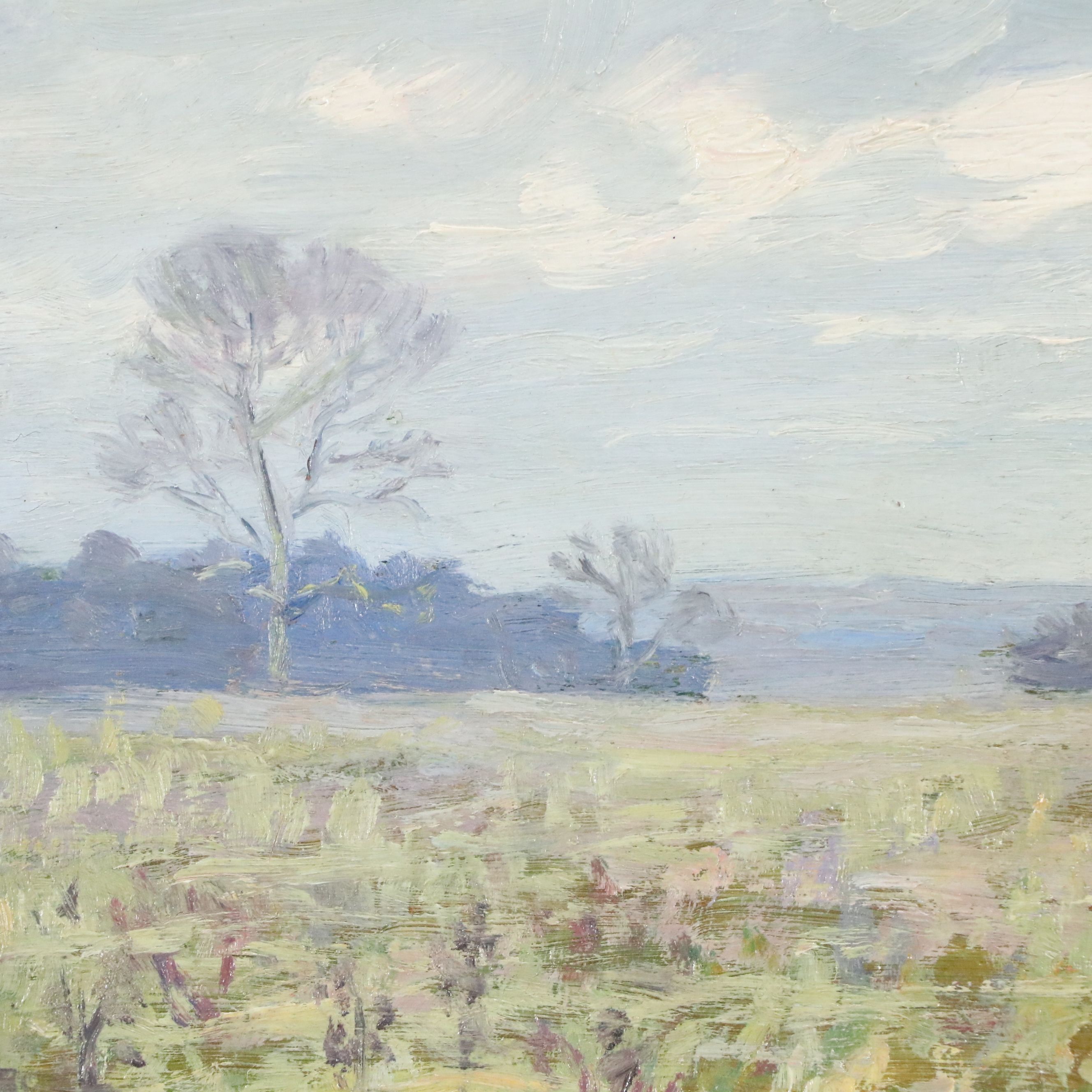 Impressionist Style Landscape Oil Painting of Field, 20th Century