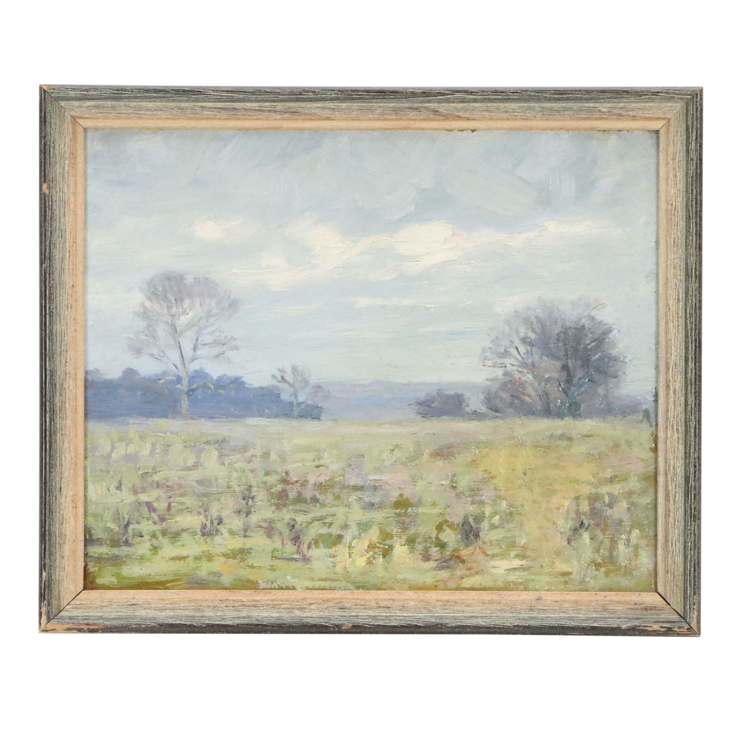 Impressionist Style Landscape Oil Painting of Field, 20th Century