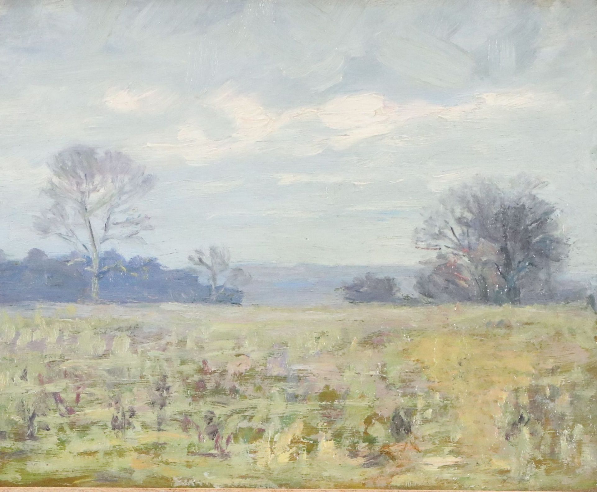 Impressionist Style Landscape Oil Painting of Field, 20th Century
