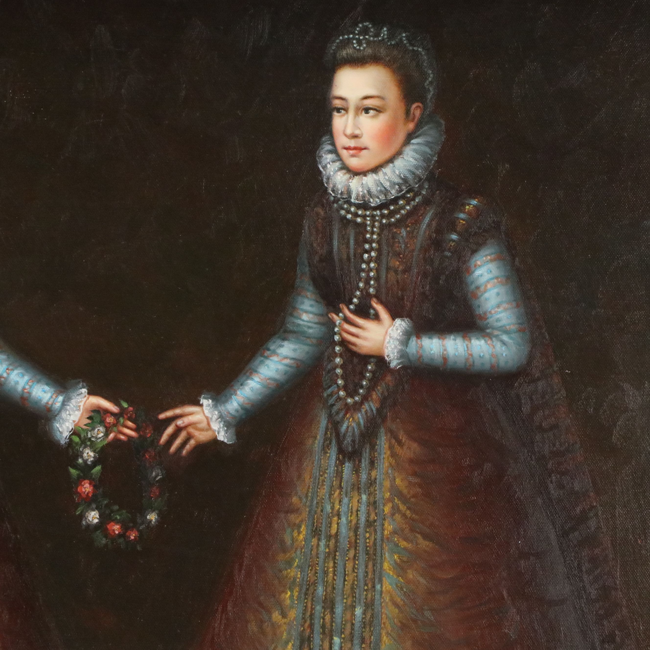 After Alonso Sánchez Coello Oil Painting "Infantas Isabel Clara Eugenia..."