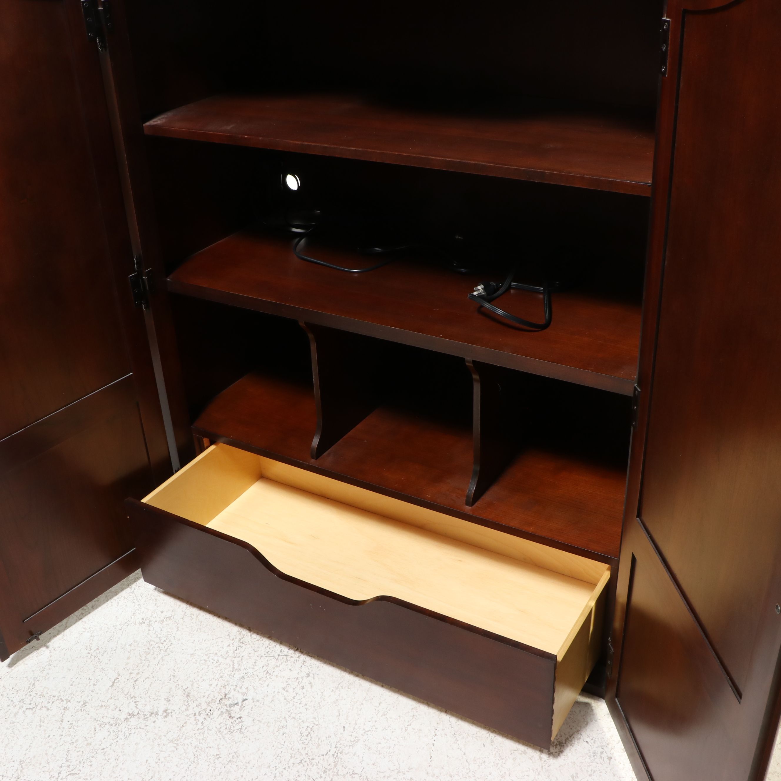 Thomasville Chippendale Style Two-Piece Armoire, Late 20th Century