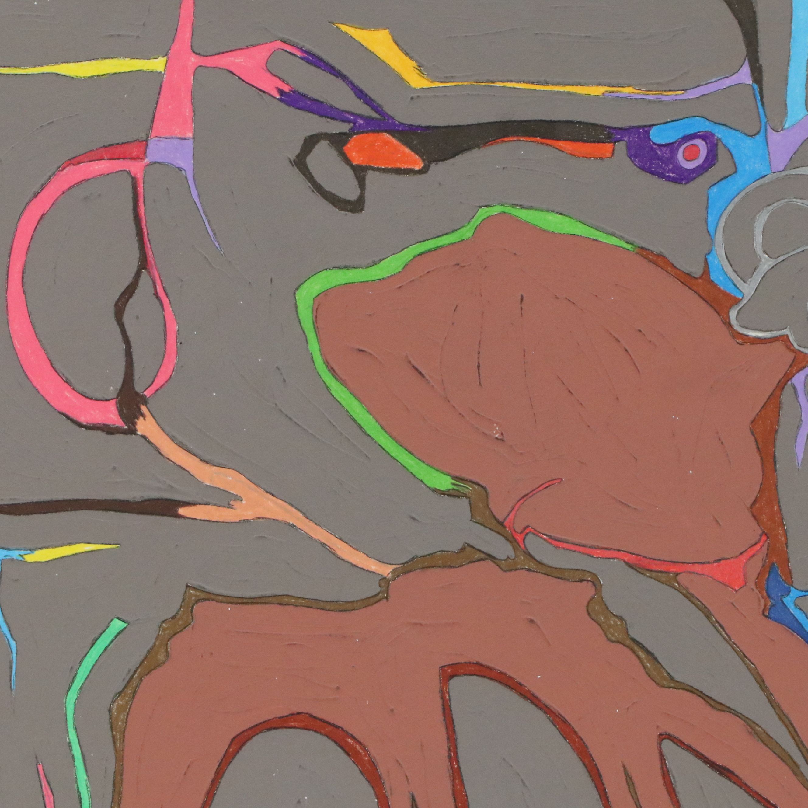Harry Hilson Mixed Media Painting, 1981