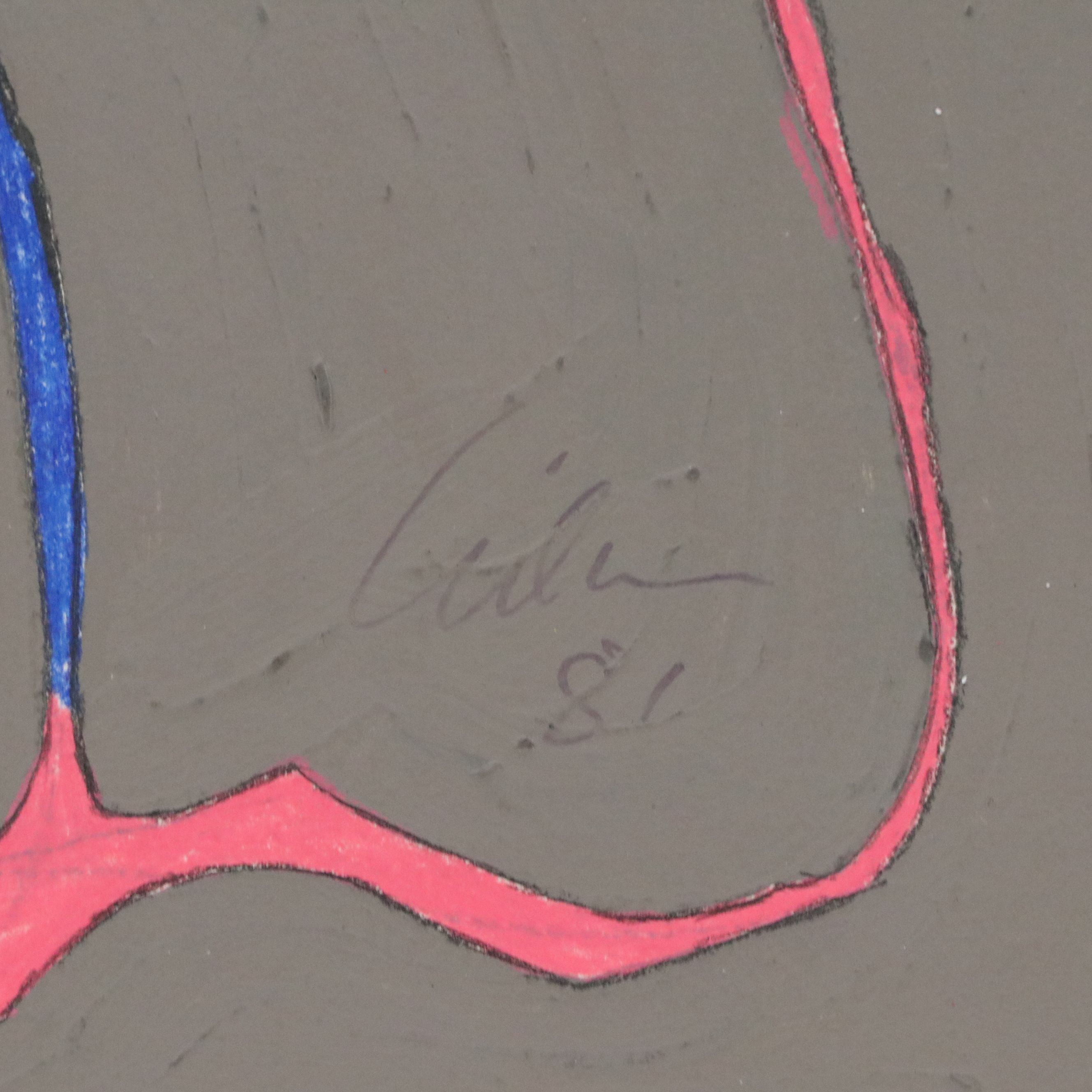 Harry Hilson Mixed Media Painting, 1981