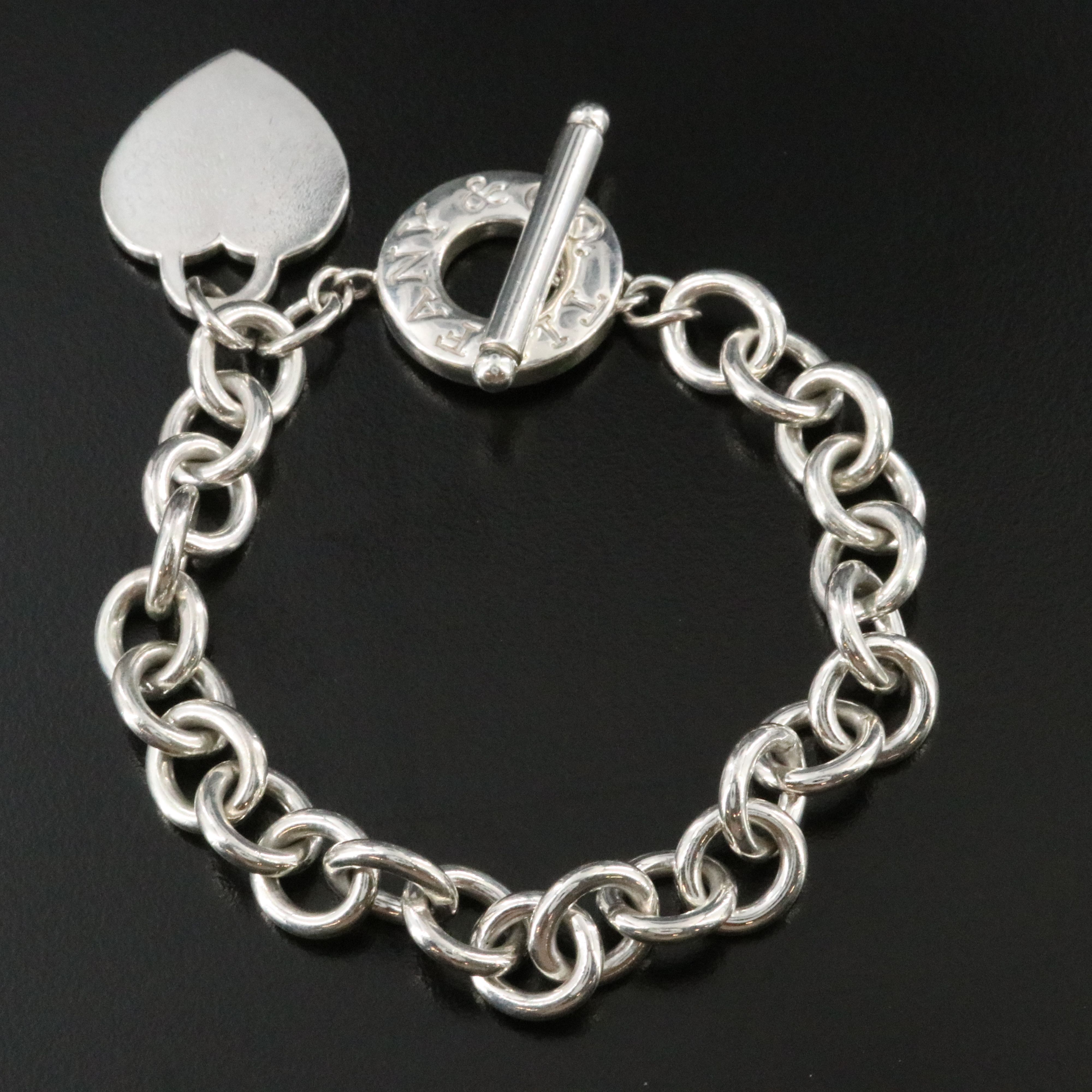 Tiffany & Co. Sterling Heart Tag Toggle Charm Bracelet