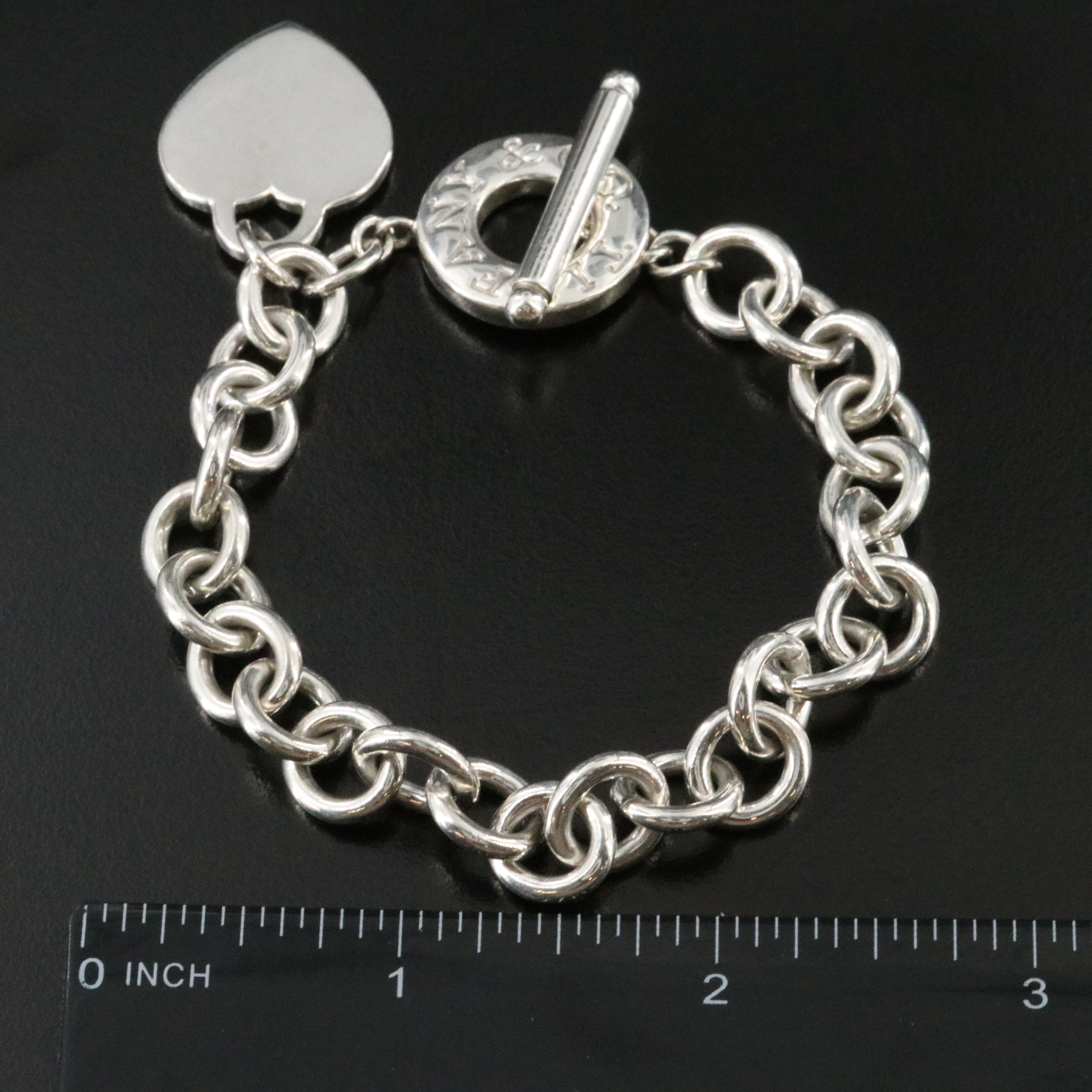 Tiffany & Co. Sterling Heart Tag Toggle Charm Bracelet
