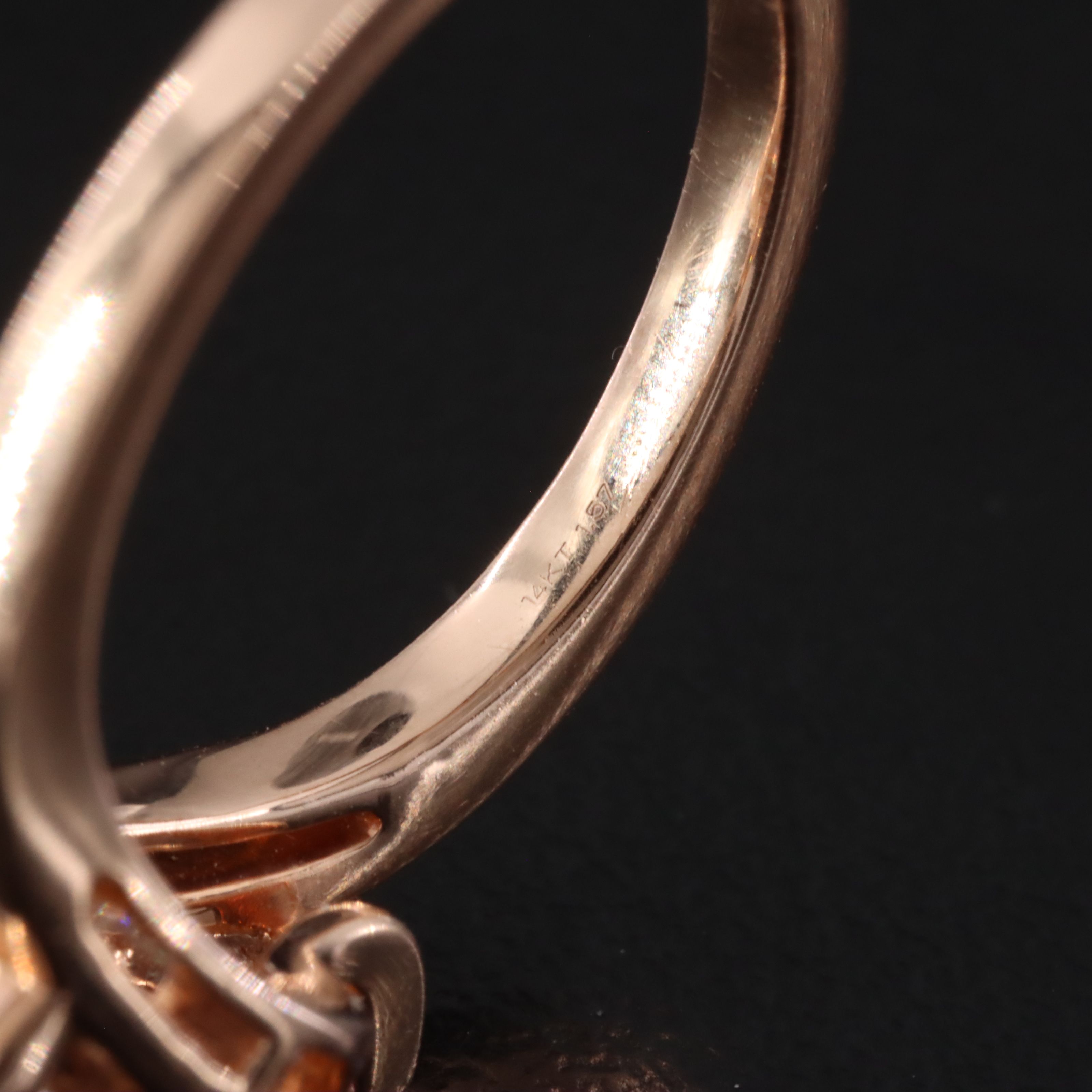 14K Rose Gold 1.57 CTW Lab Grown Diamond Three Stone Bypass Ring