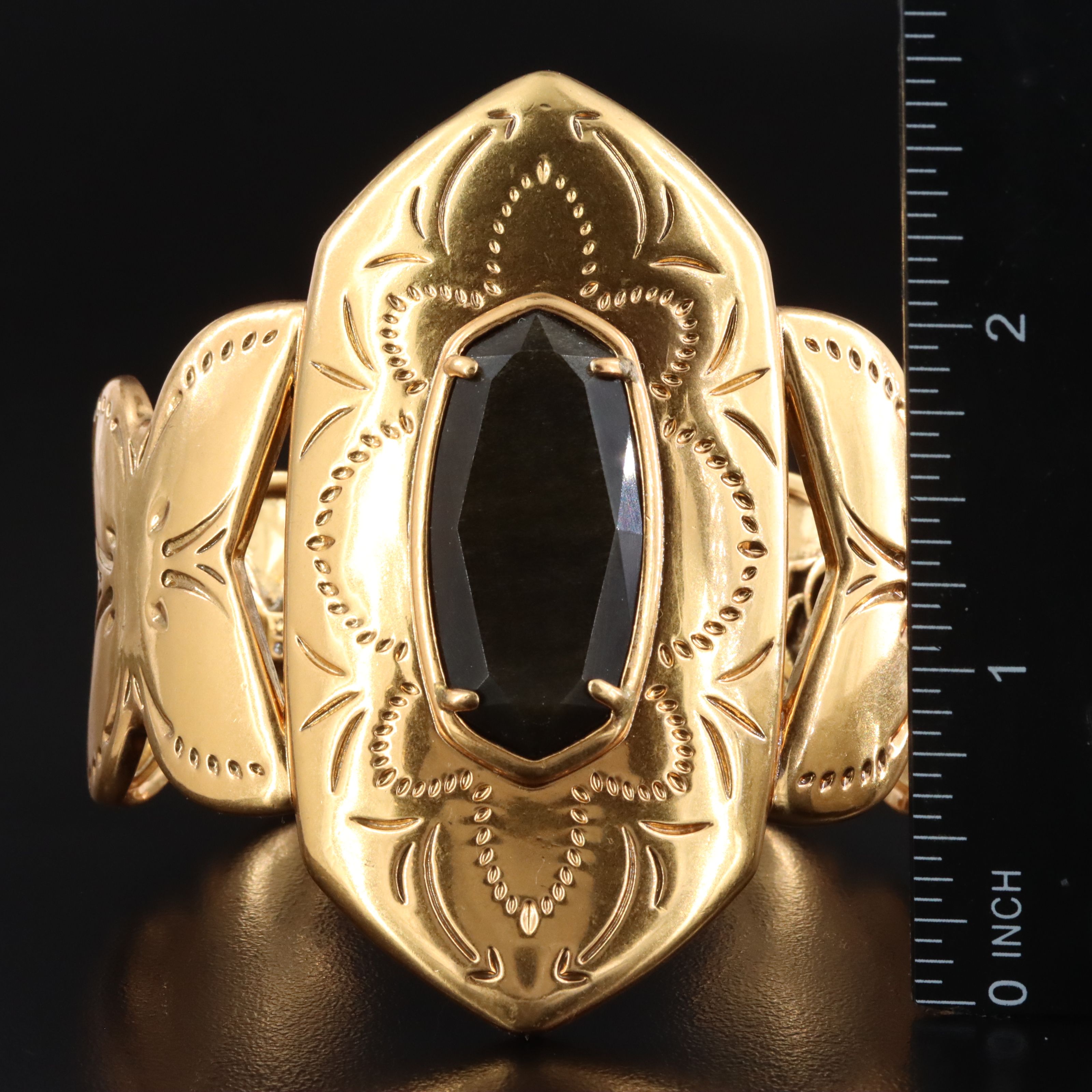 Kendra Scott Obsidian Floral Cuff