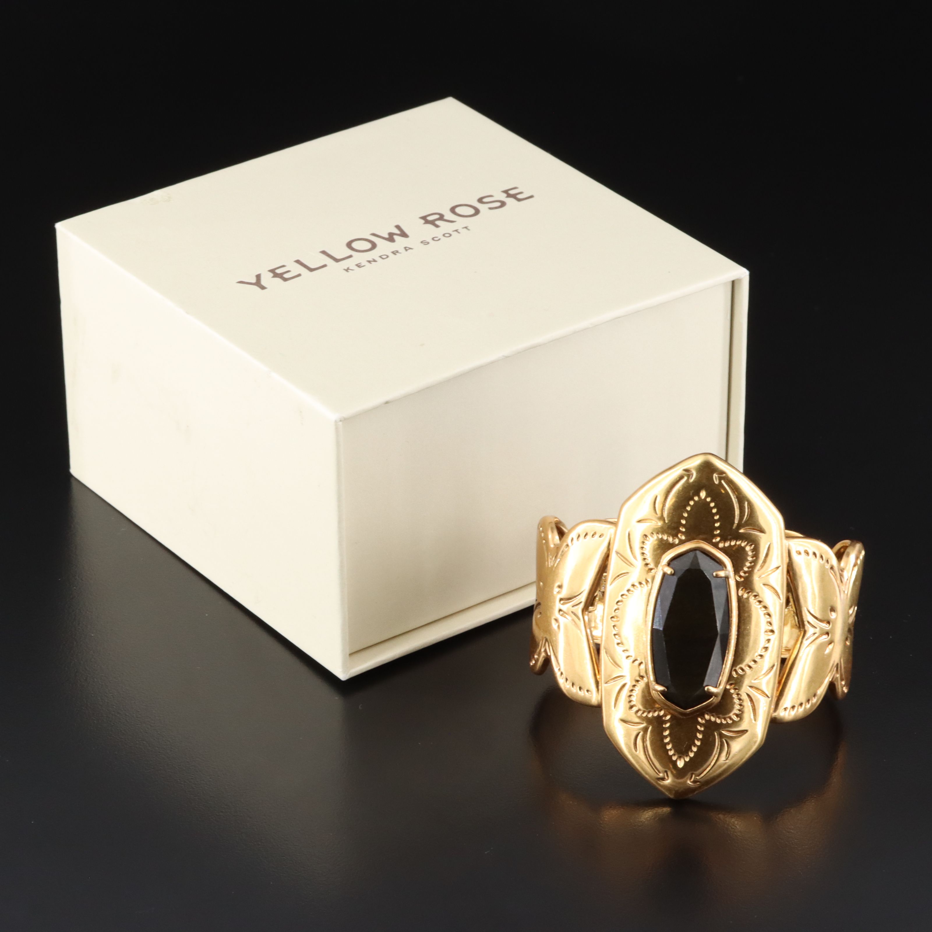 Kendra Scott Obsidian Floral Cuff