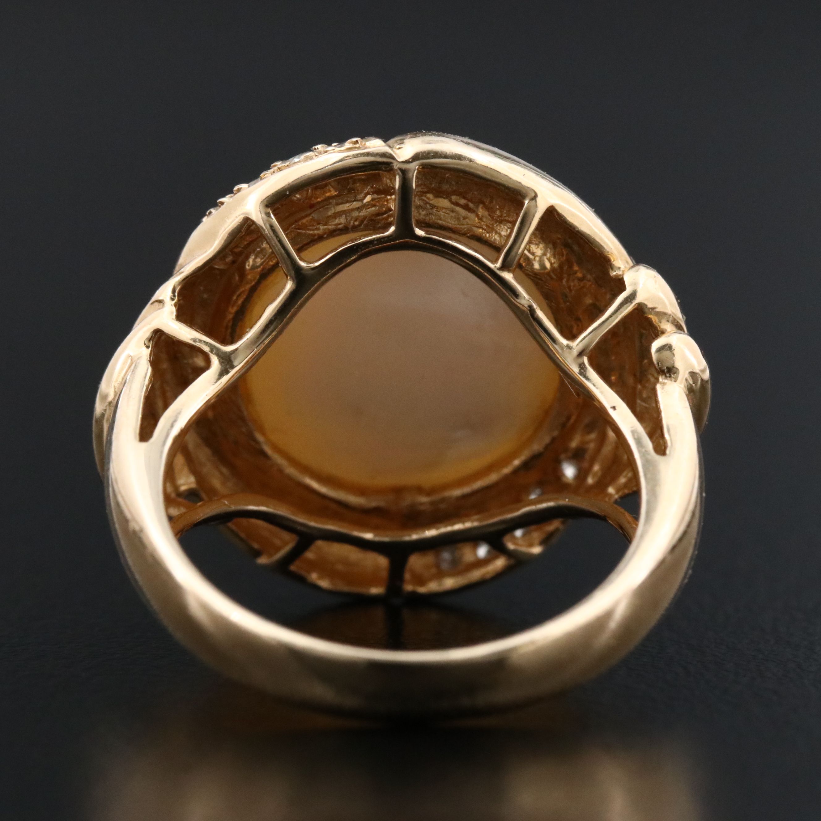 14K Pearl and Diamond Ring