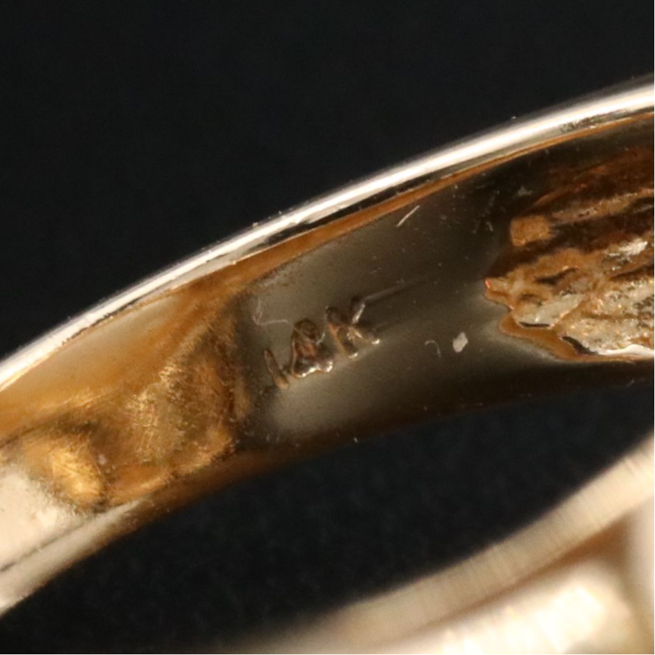 14K Pearl and Diamond Ring