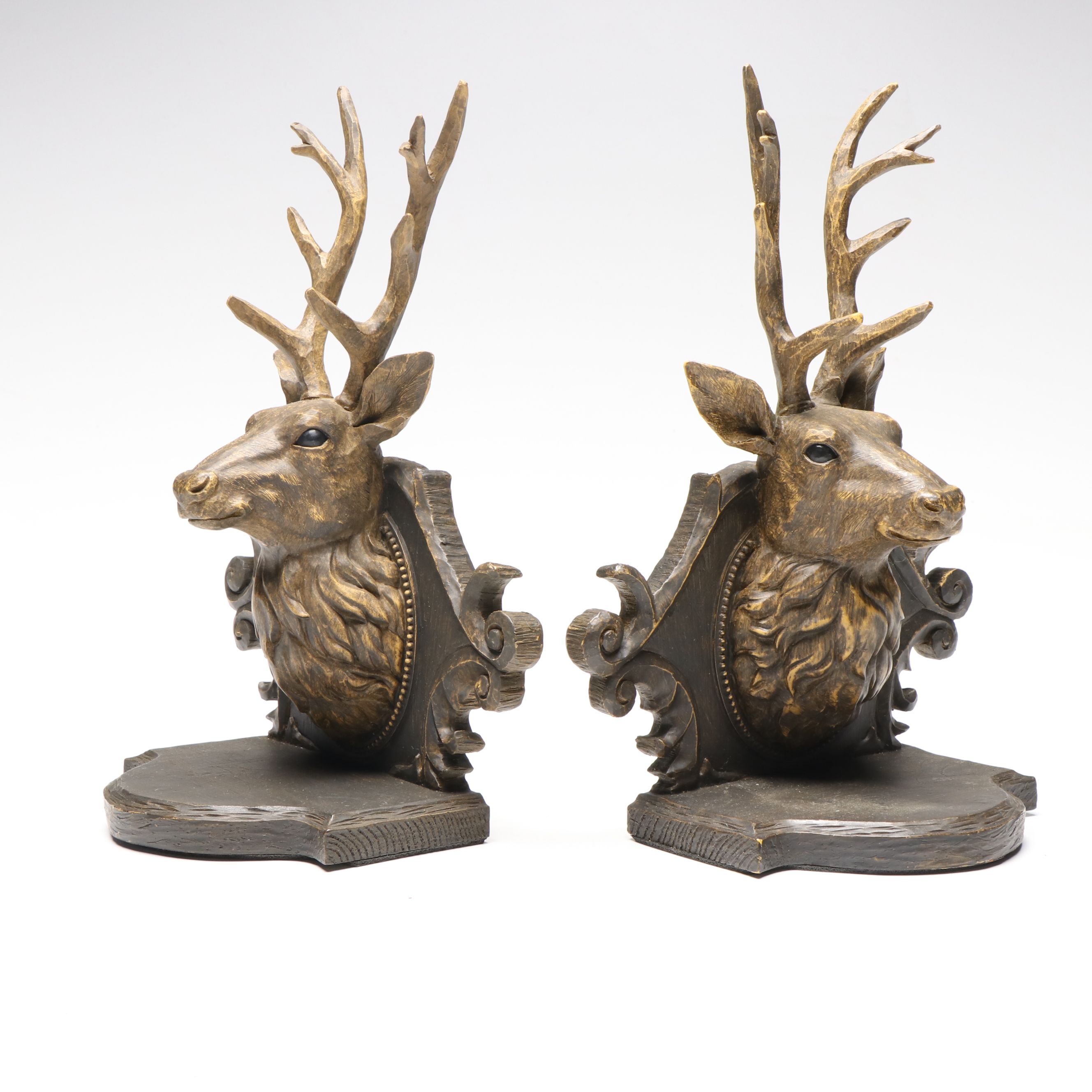 Pair of Stag Head Bookends