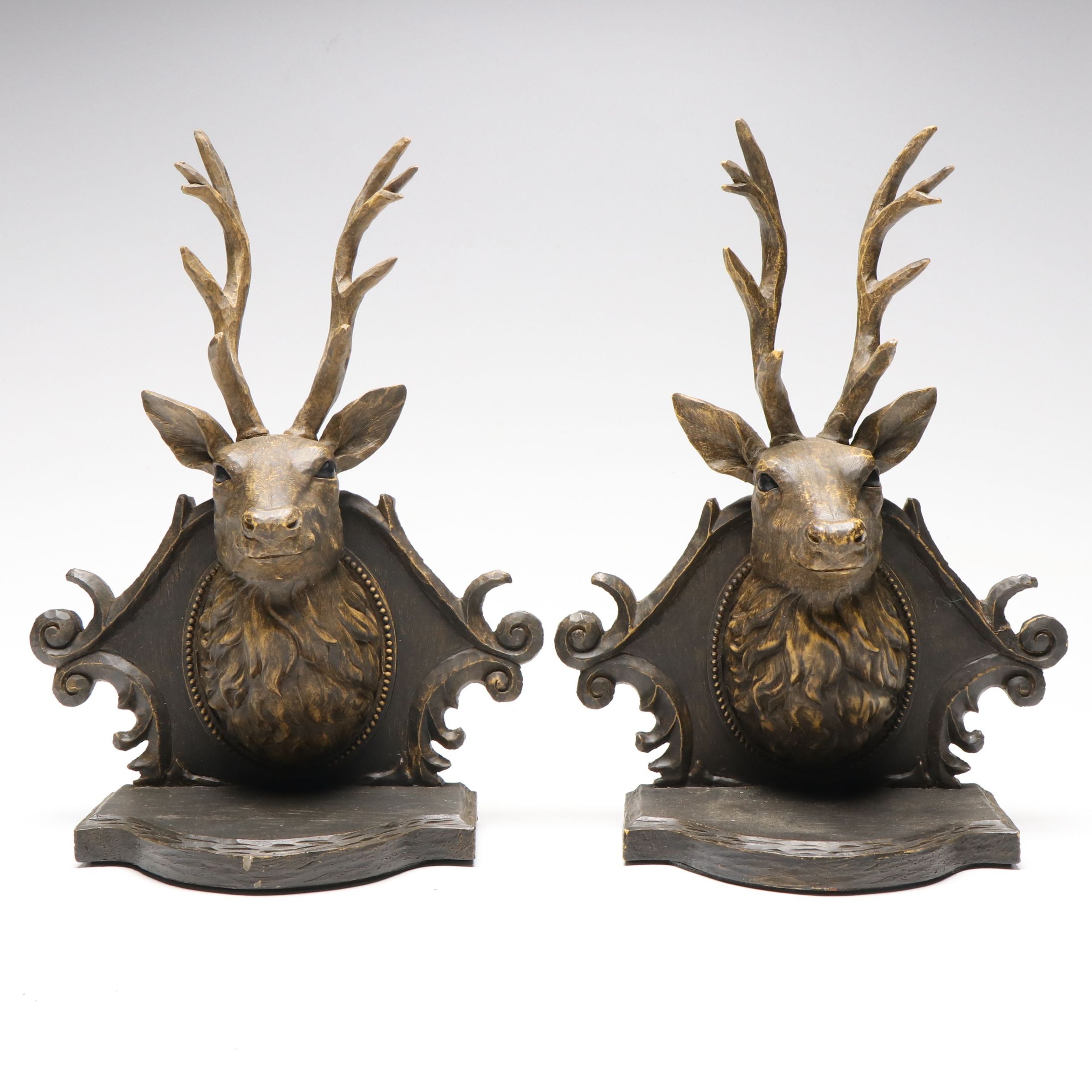 Pair of Stag Head Bookends