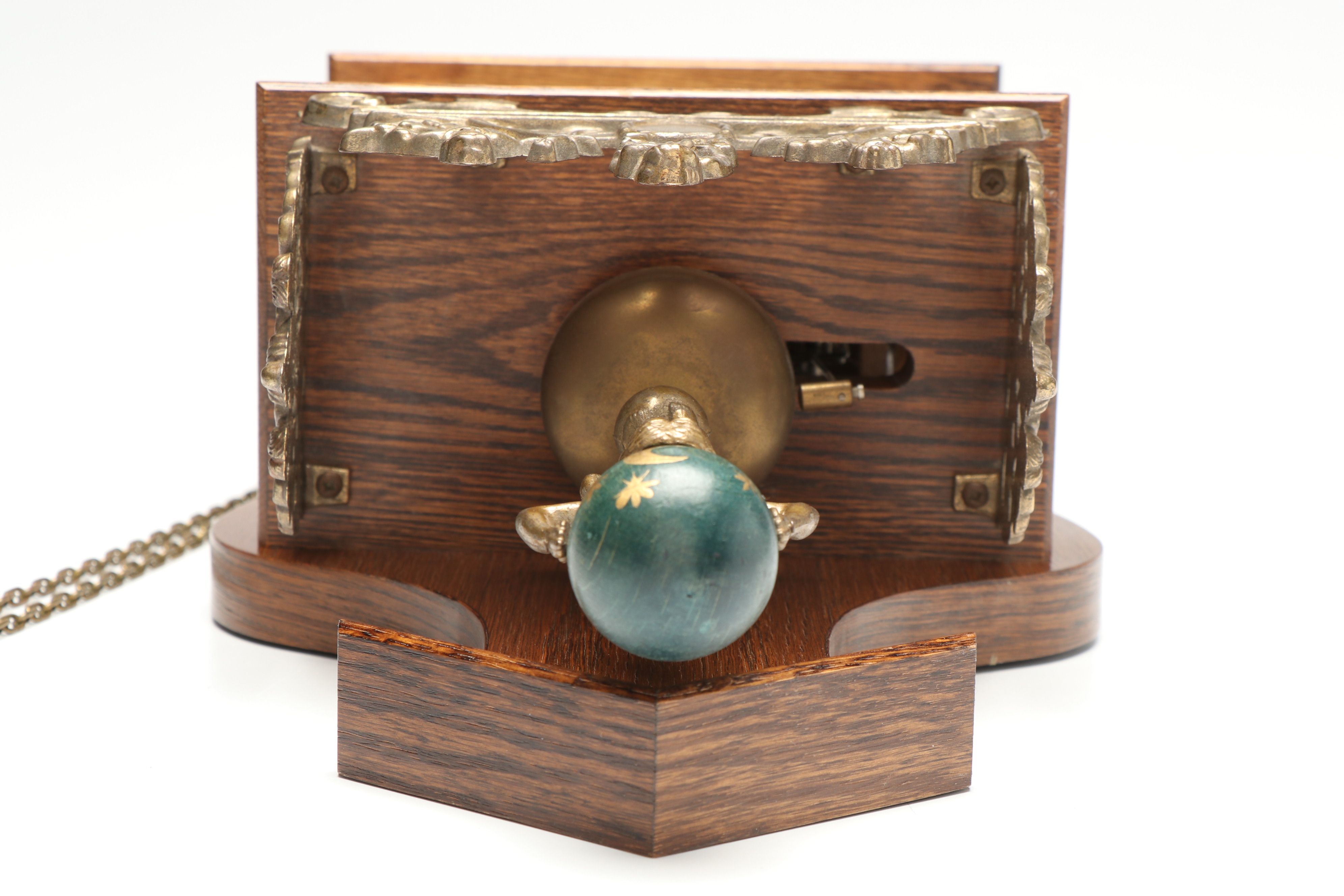 Franz Hermle Zaanse Wood Wall Clock with Brass Atlas Figure