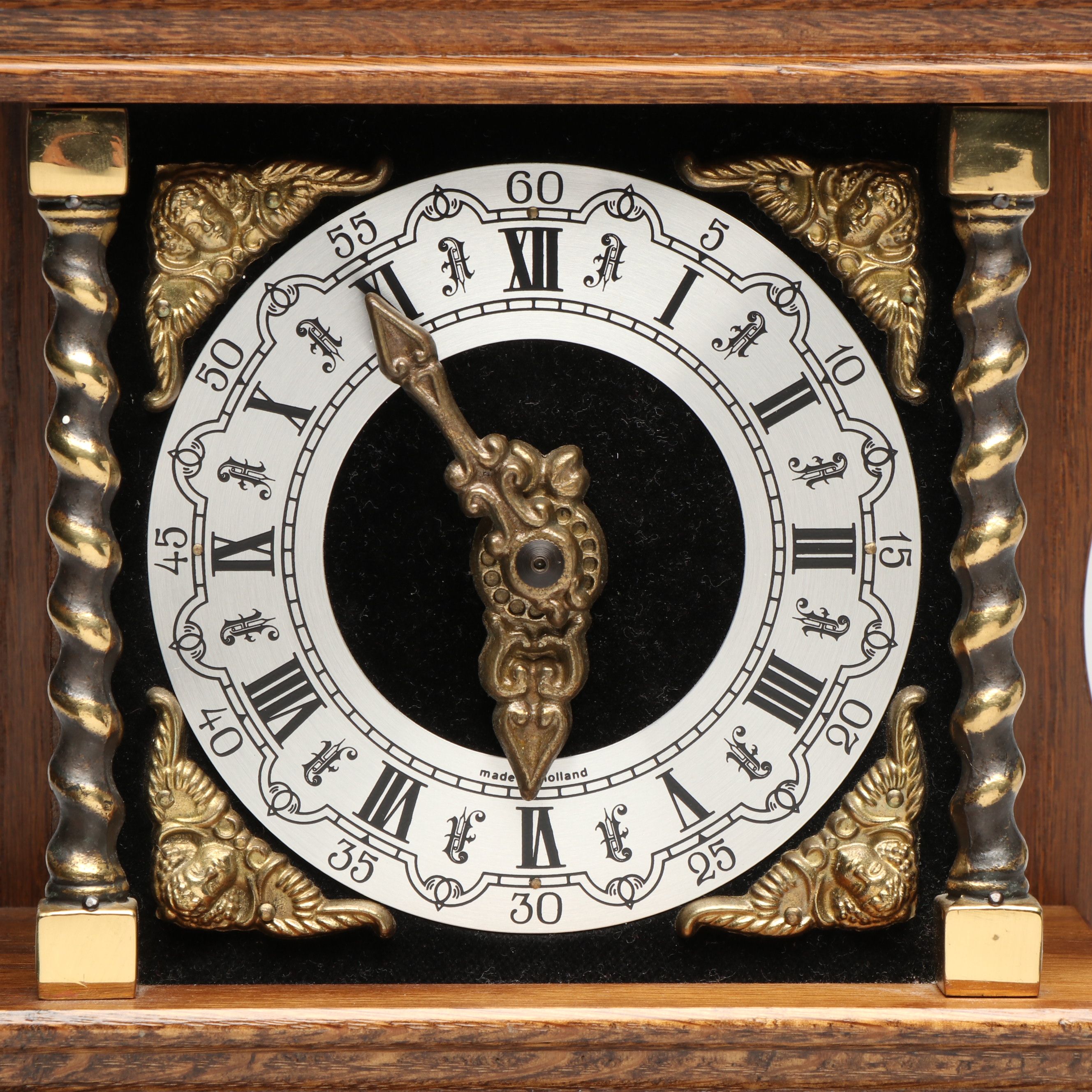 Franz Hermle Zaanse Wood Wall Clock with Brass Atlas Figure