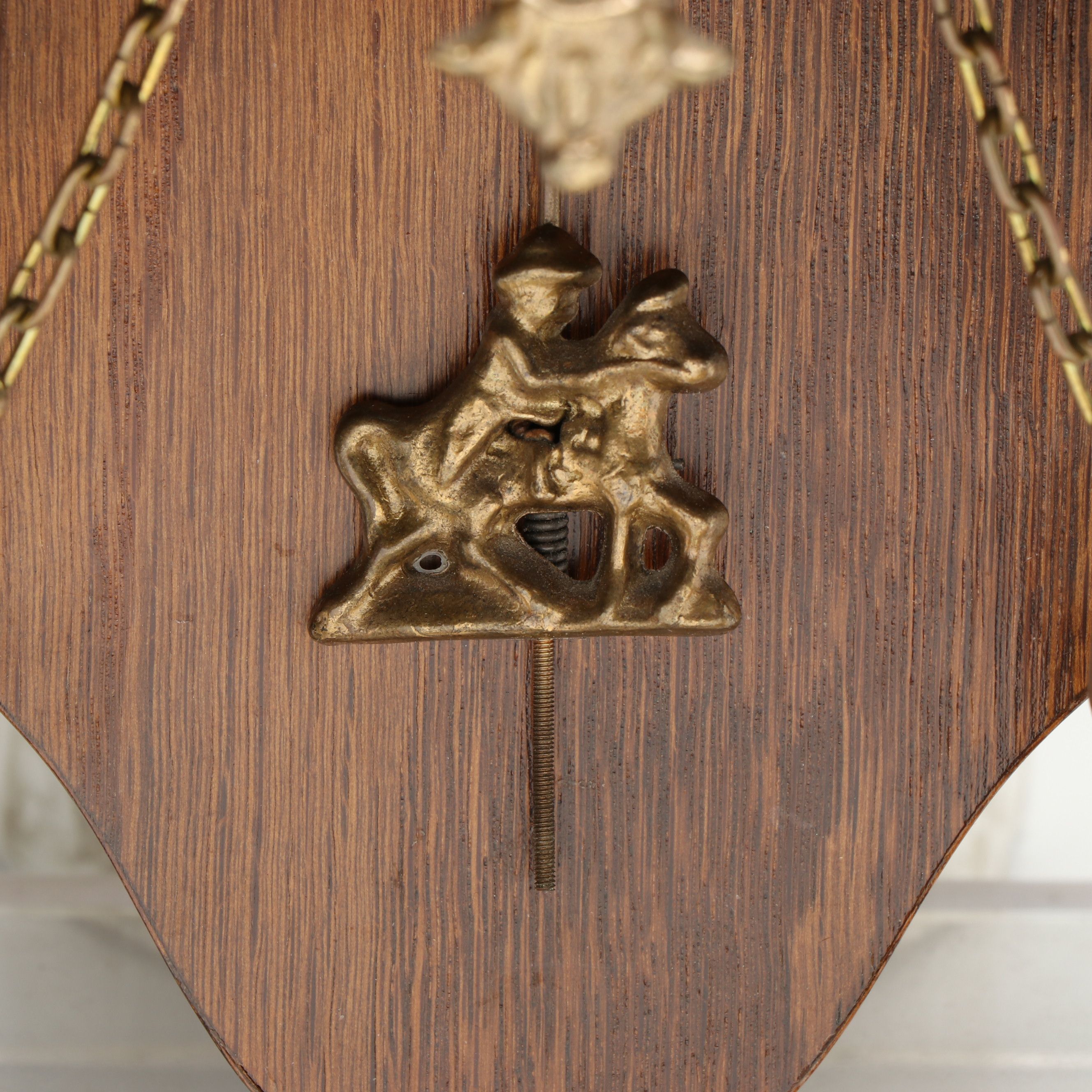 Franz Hermle Zaanse Wood Wall Clock with Brass Atlas Figure