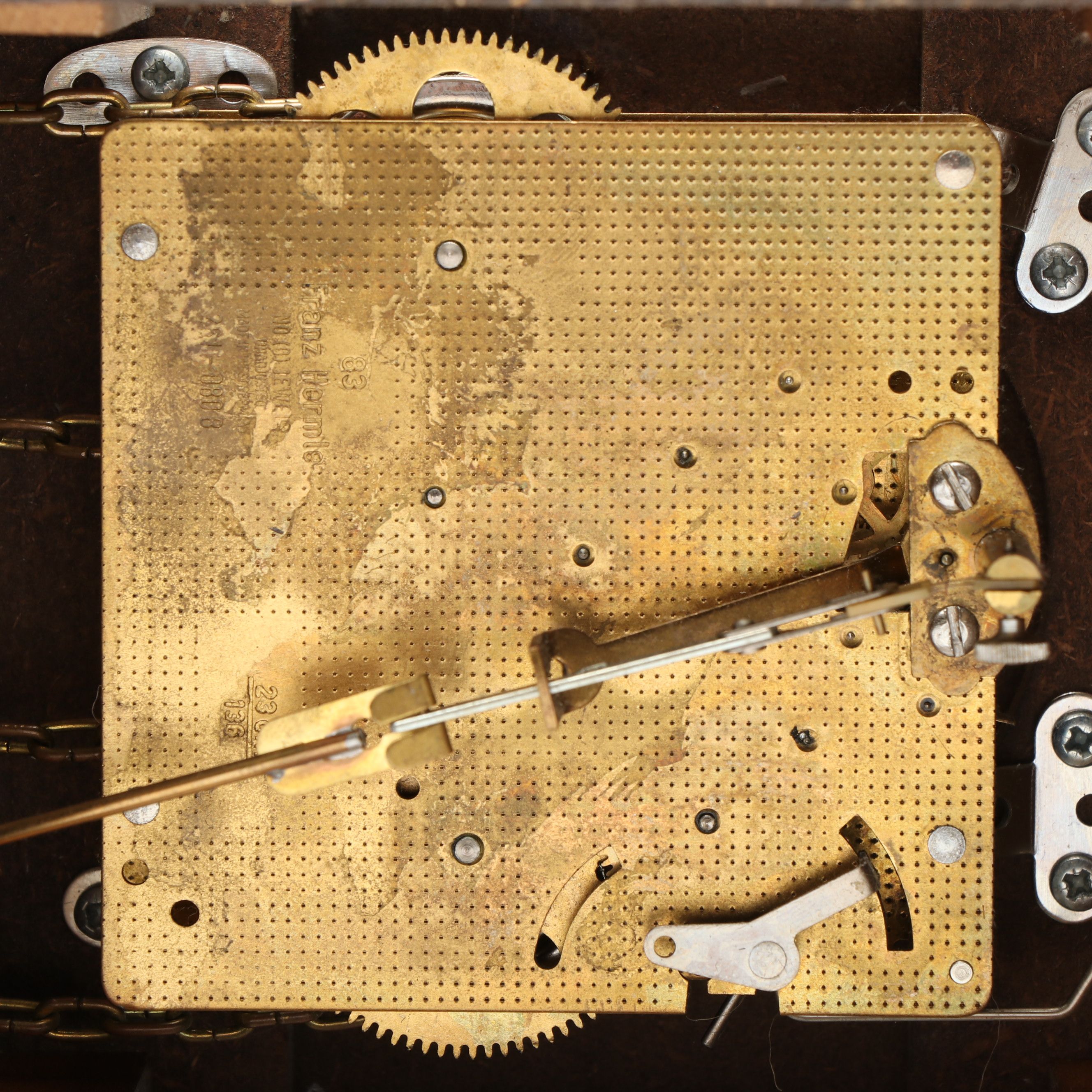 Franz Hermle Zaanse Wood Wall Clock with Brass Atlas Figure