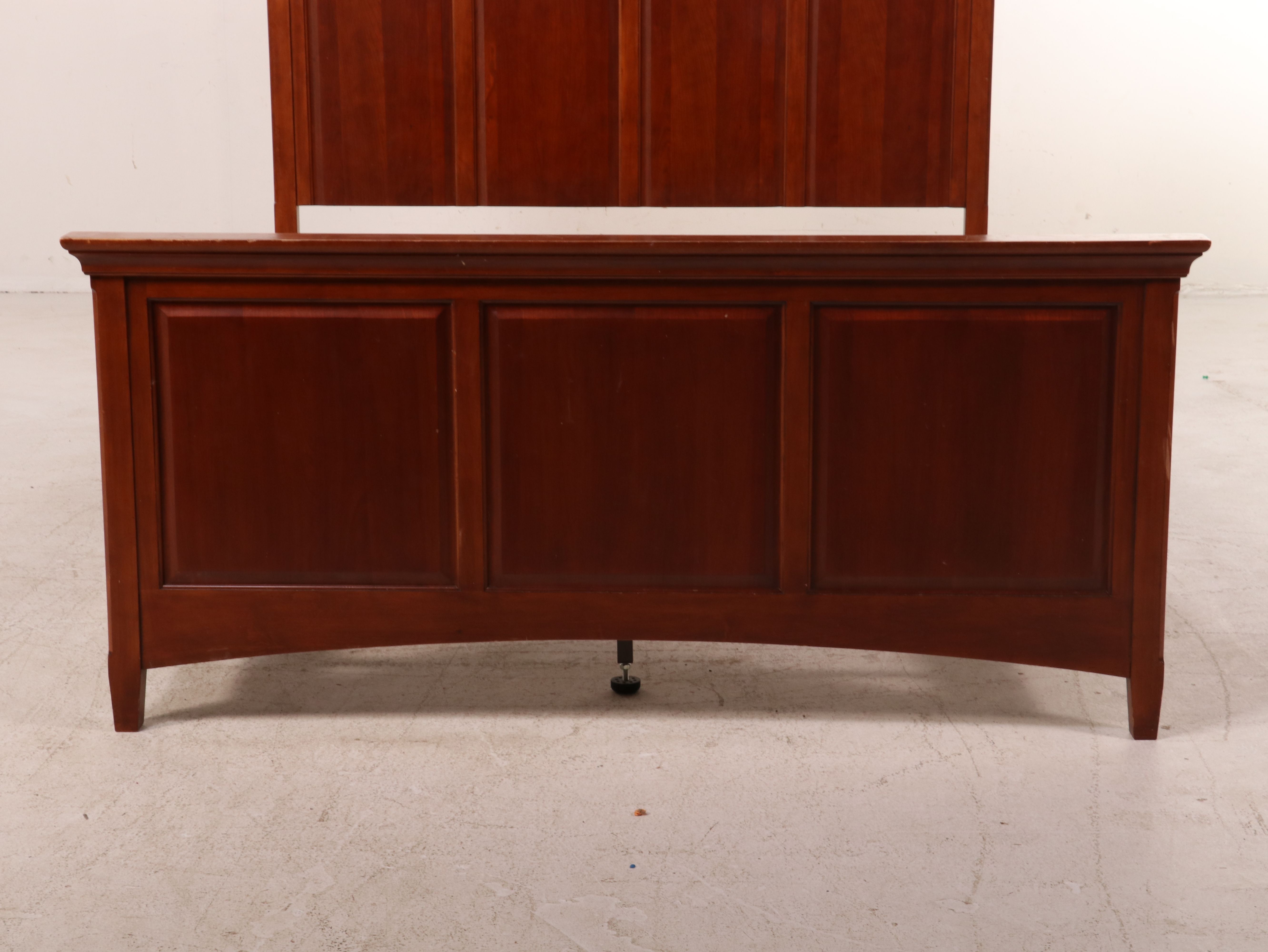 Cherry Panel Queen Size Bed Frame, Late 20th Century