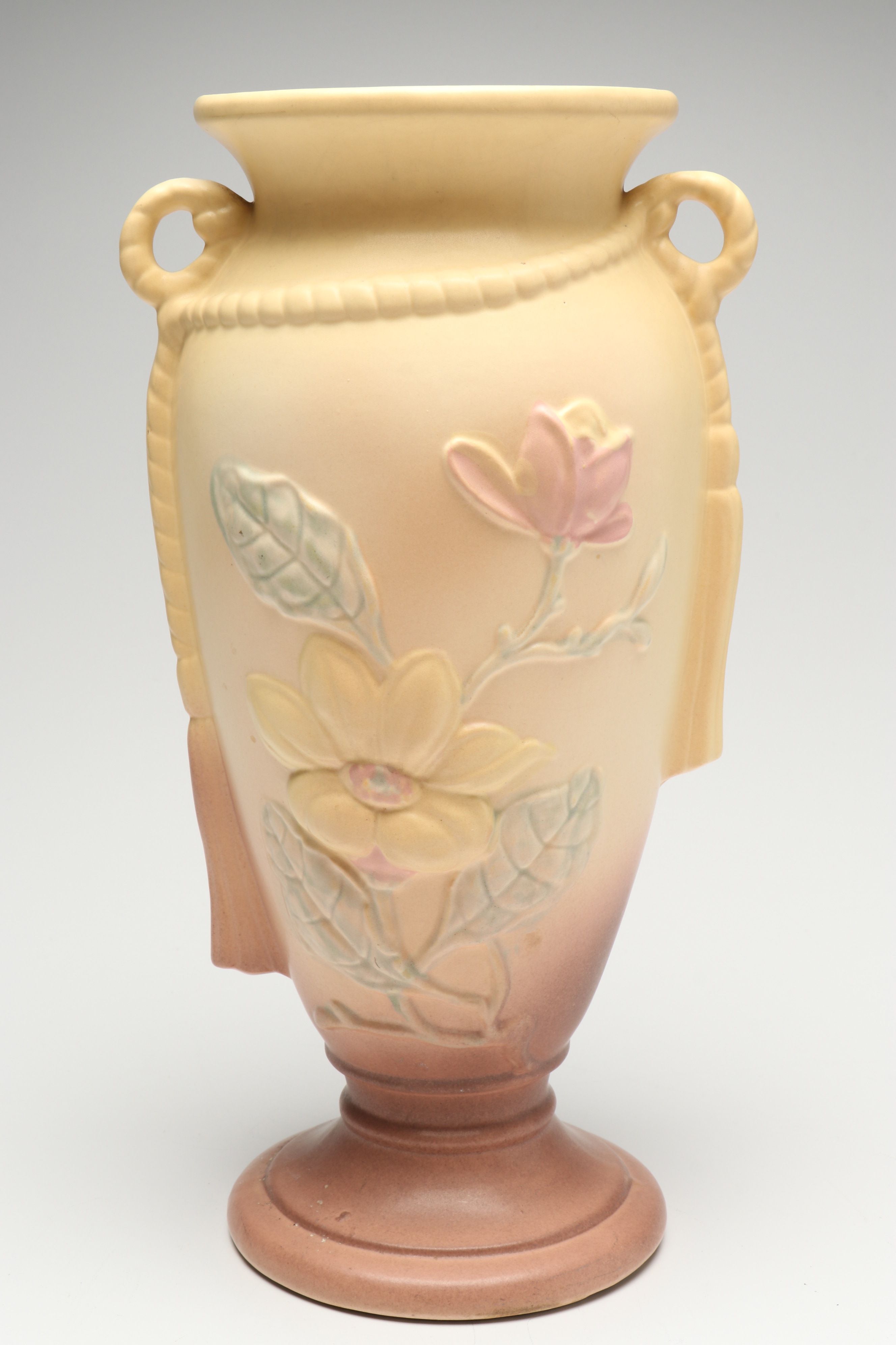 Hull Pottery "Magnolia" Ceramic Handled Vase, 1946-1947