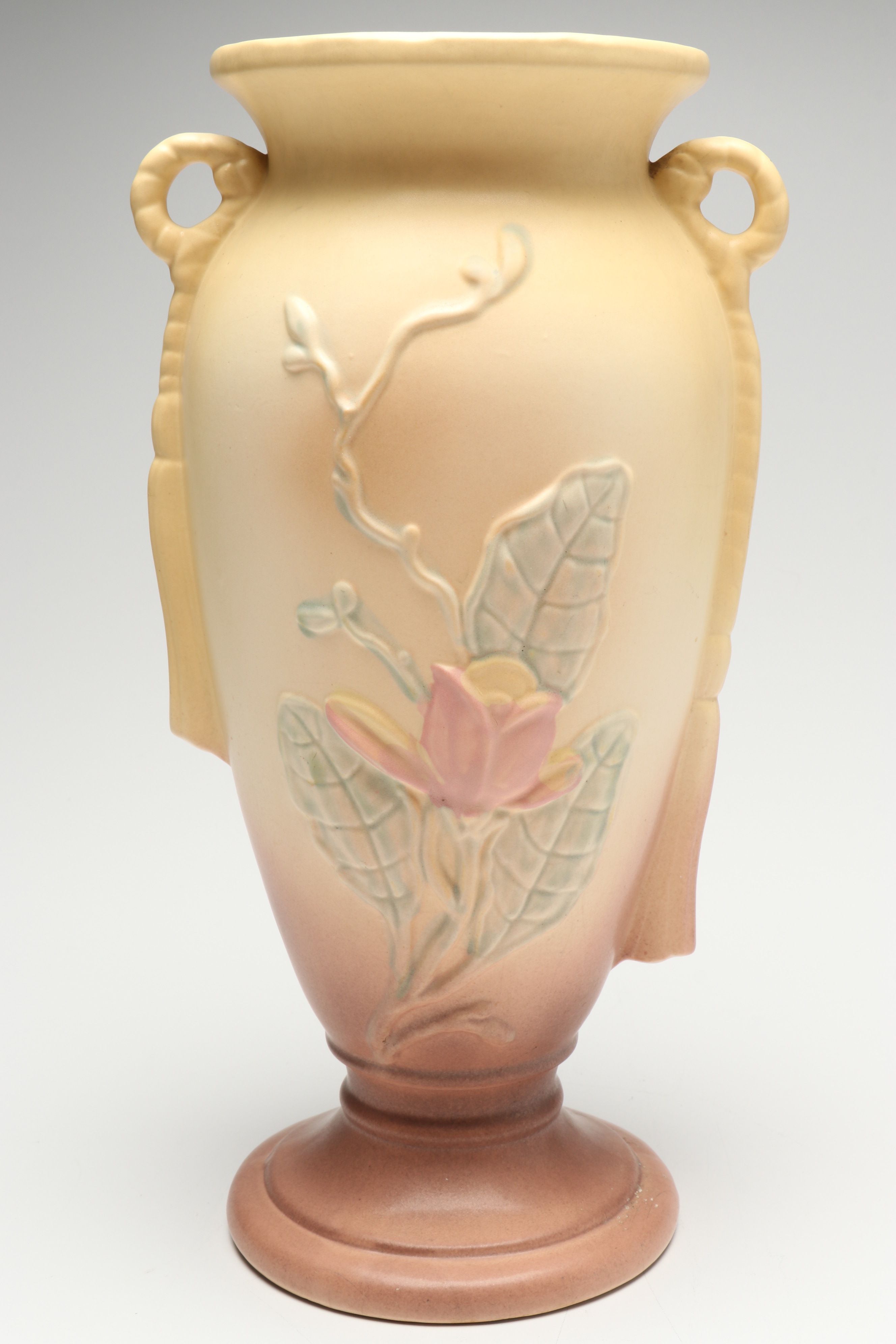 Hull Pottery "Magnolia" Ceramic Handled Vase, 1946-1947