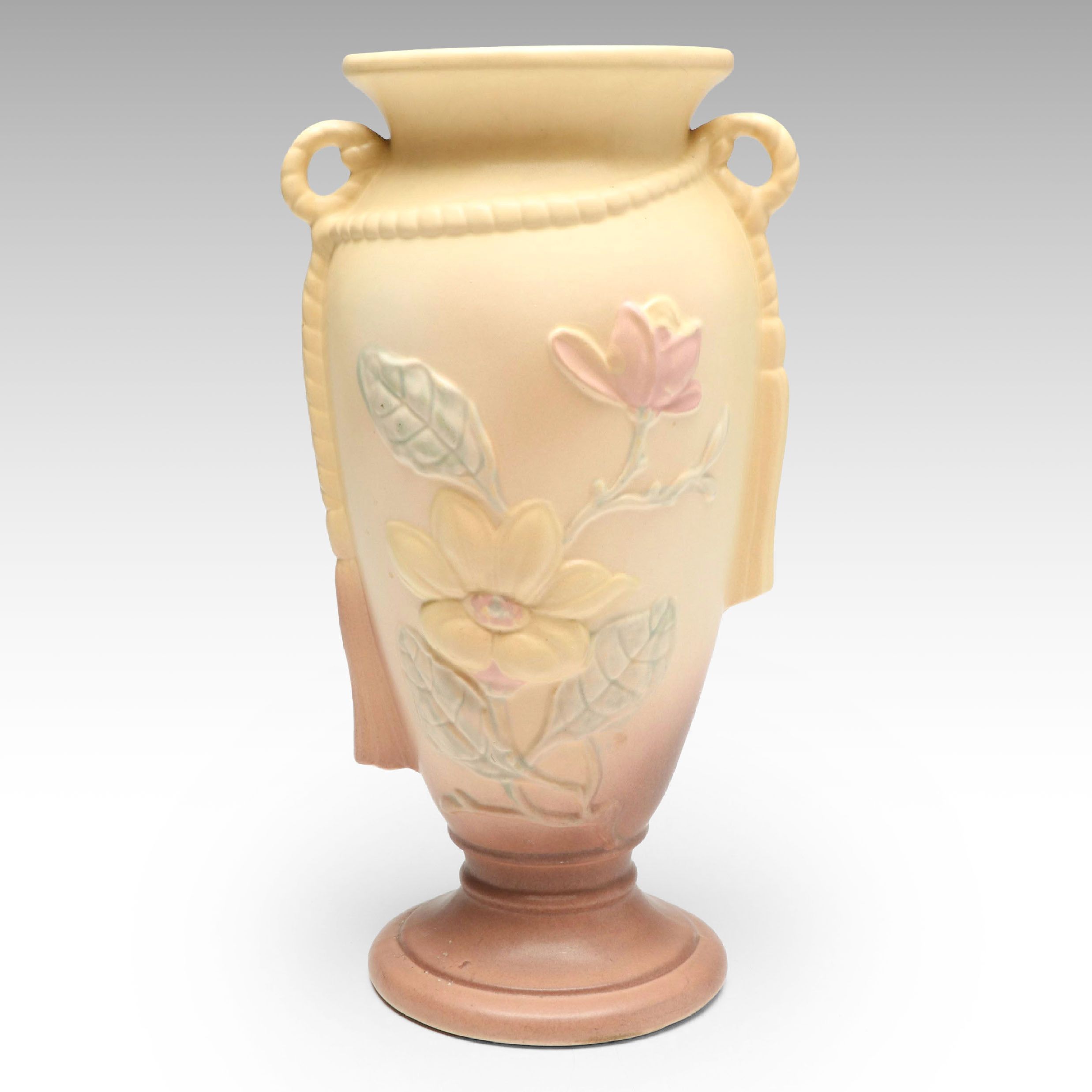 Hull Pottery "Magnolia" Ceramic Handled Vase, 1946-1947