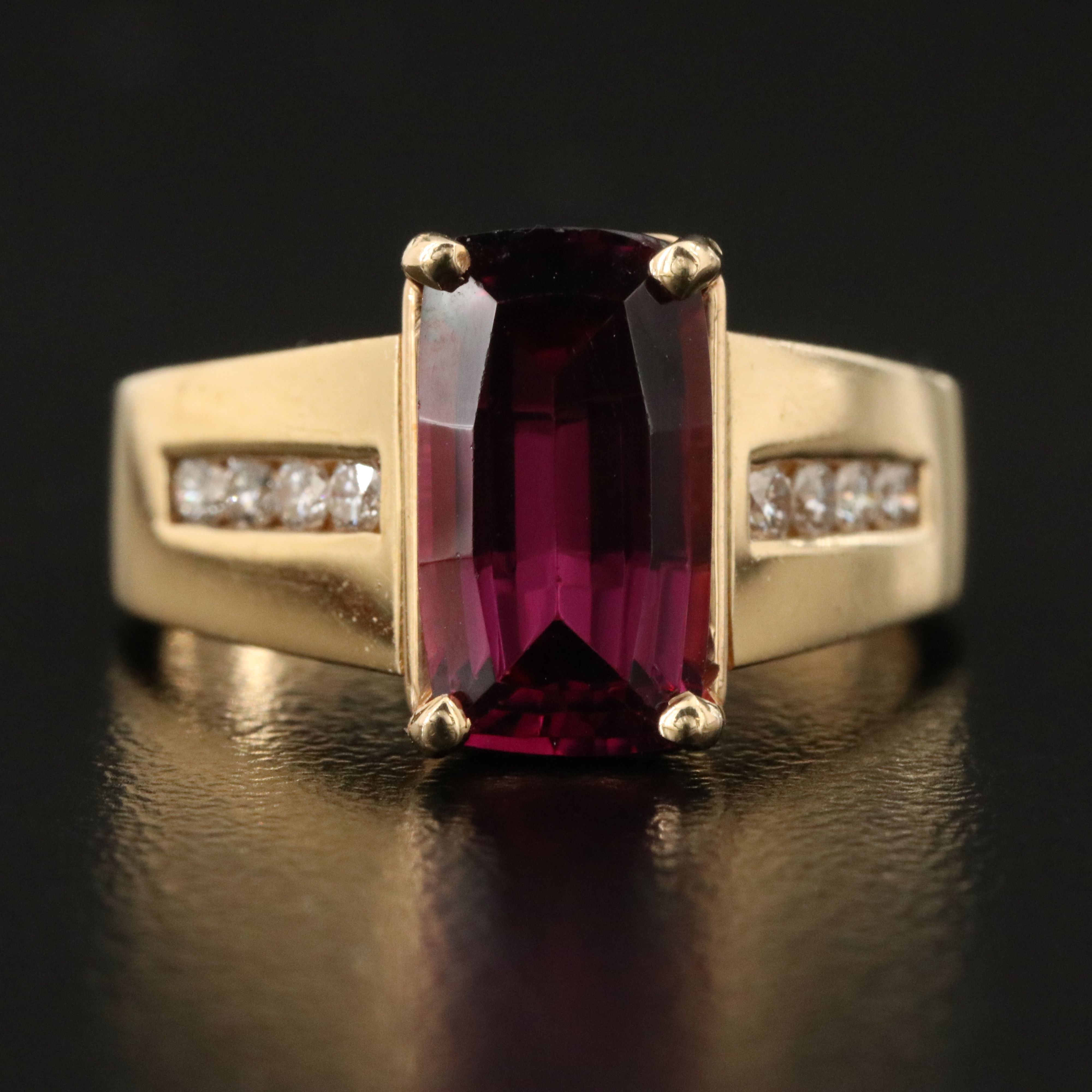 14K Garnet and Diamond Ring with GIA Report