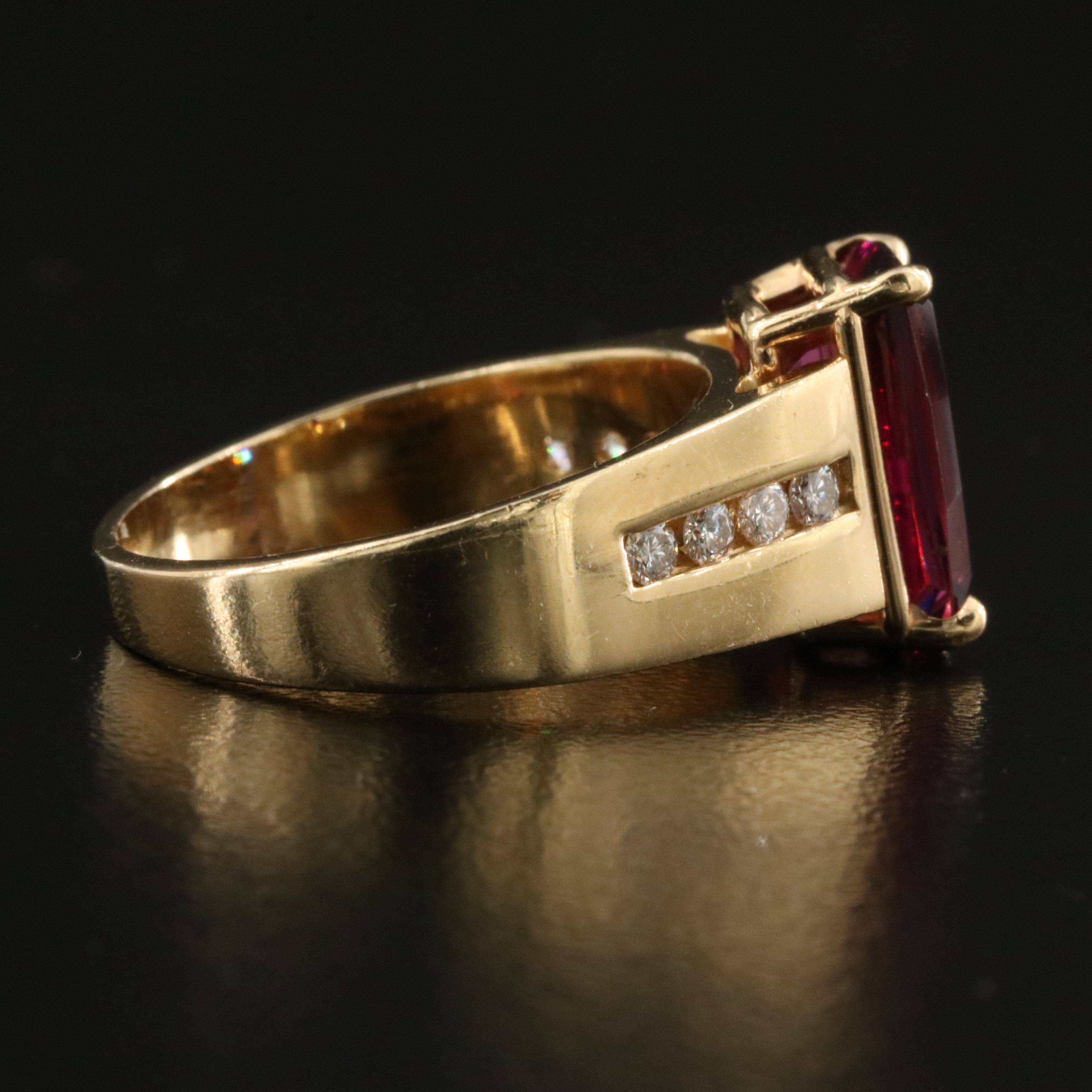 14K Garnet and Diamond Ring with GIA Report
