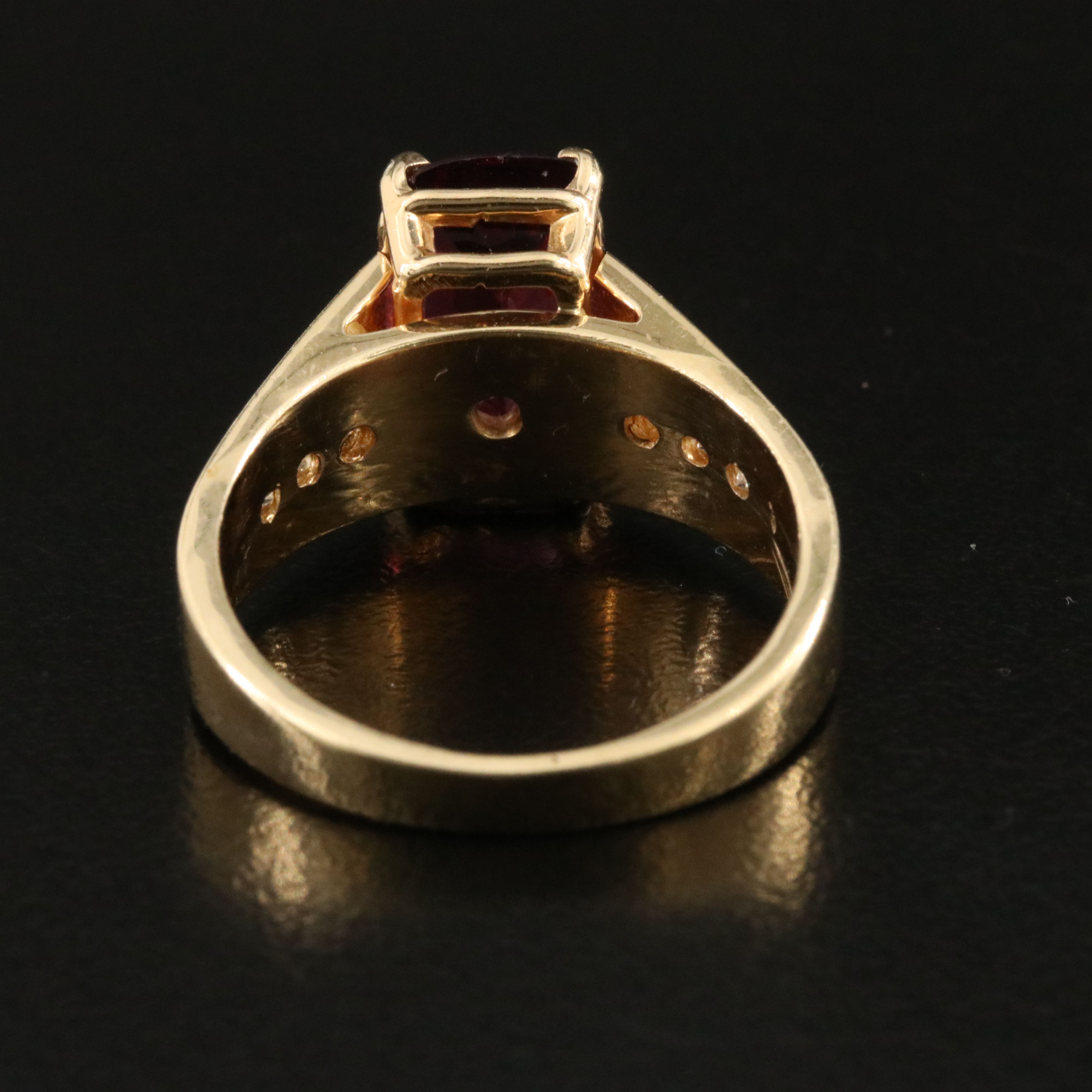14K Garnet and Diamond Ring with GIA Report