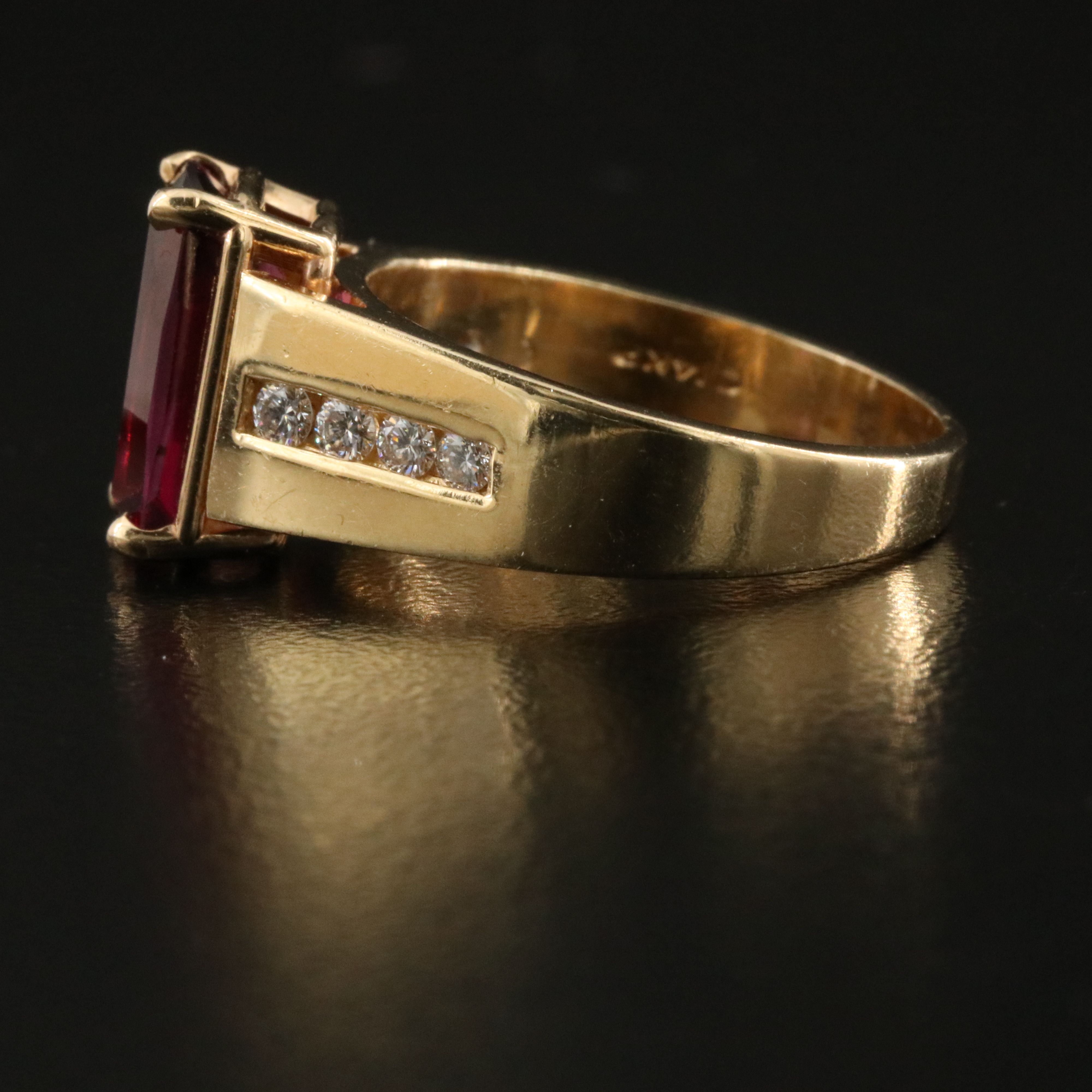 14K Garnet and Diamond Ring with GIA Report
