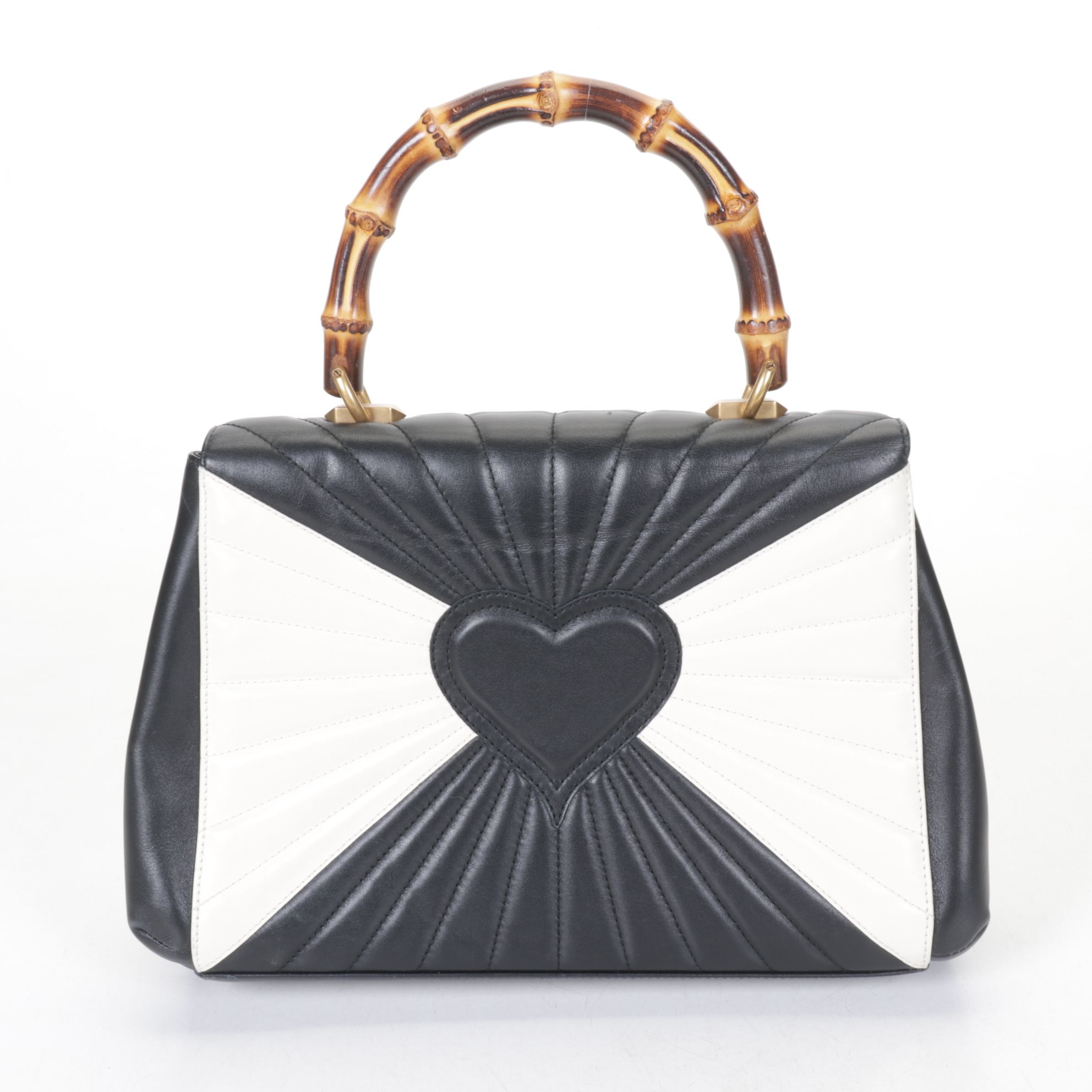 Gucci Queen Margaret Leather Bamboo Top Handle 2-Way Bag with Bee Embellishment