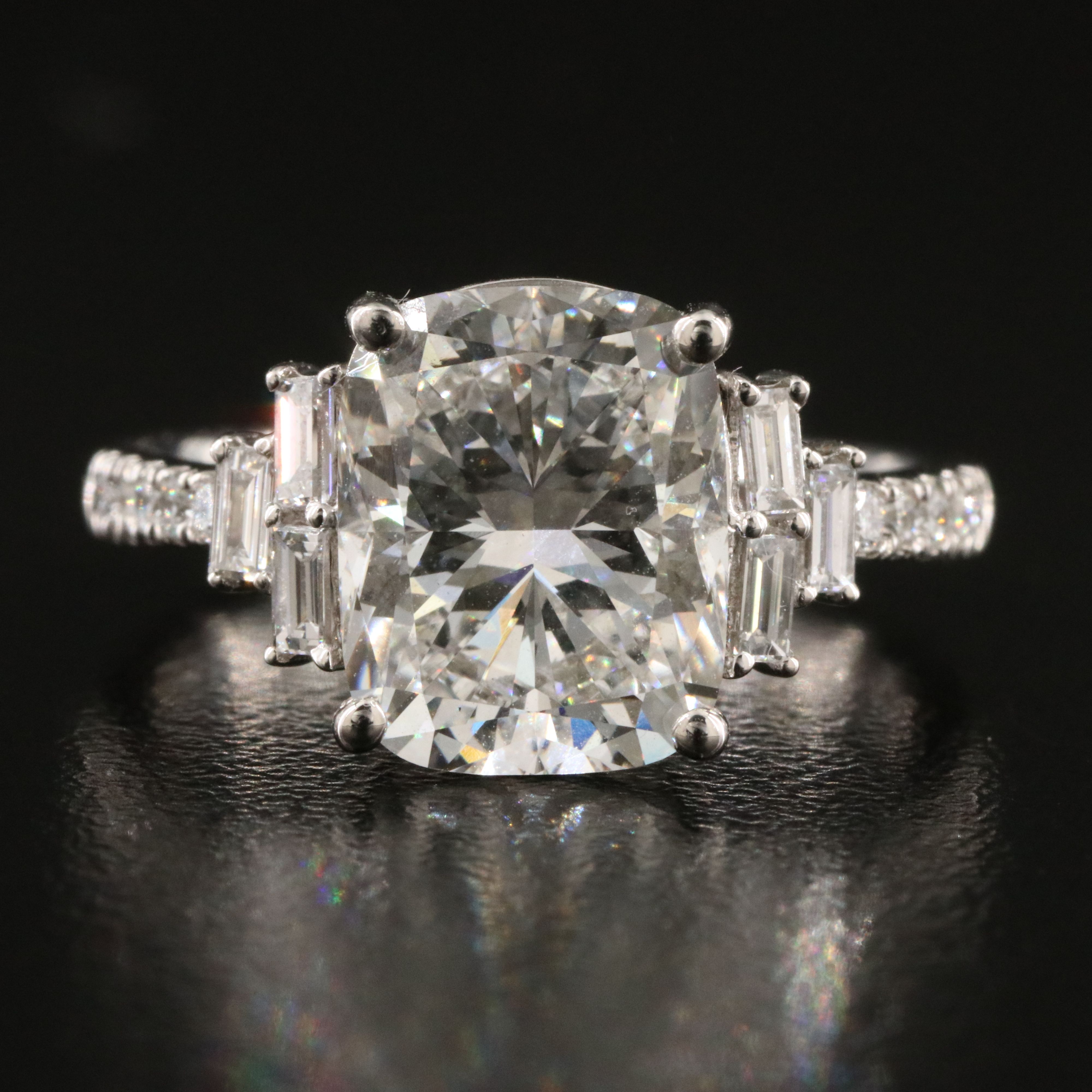 Platinum 4.45 CTW Lab Grown Diamond Ring with IGI Report