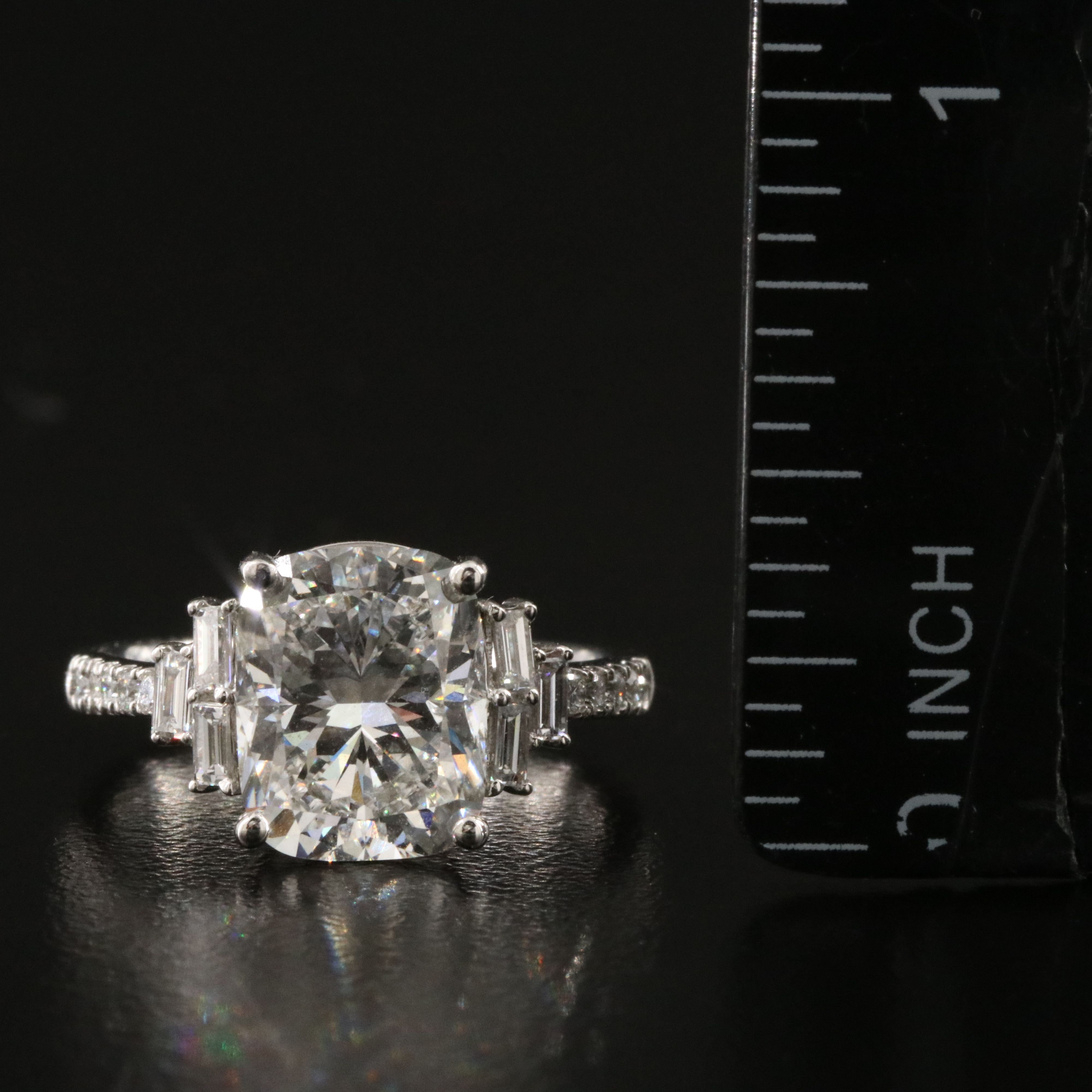 Platinum 4.45 CTW Lab Grown Diamond Ring with IGI Report