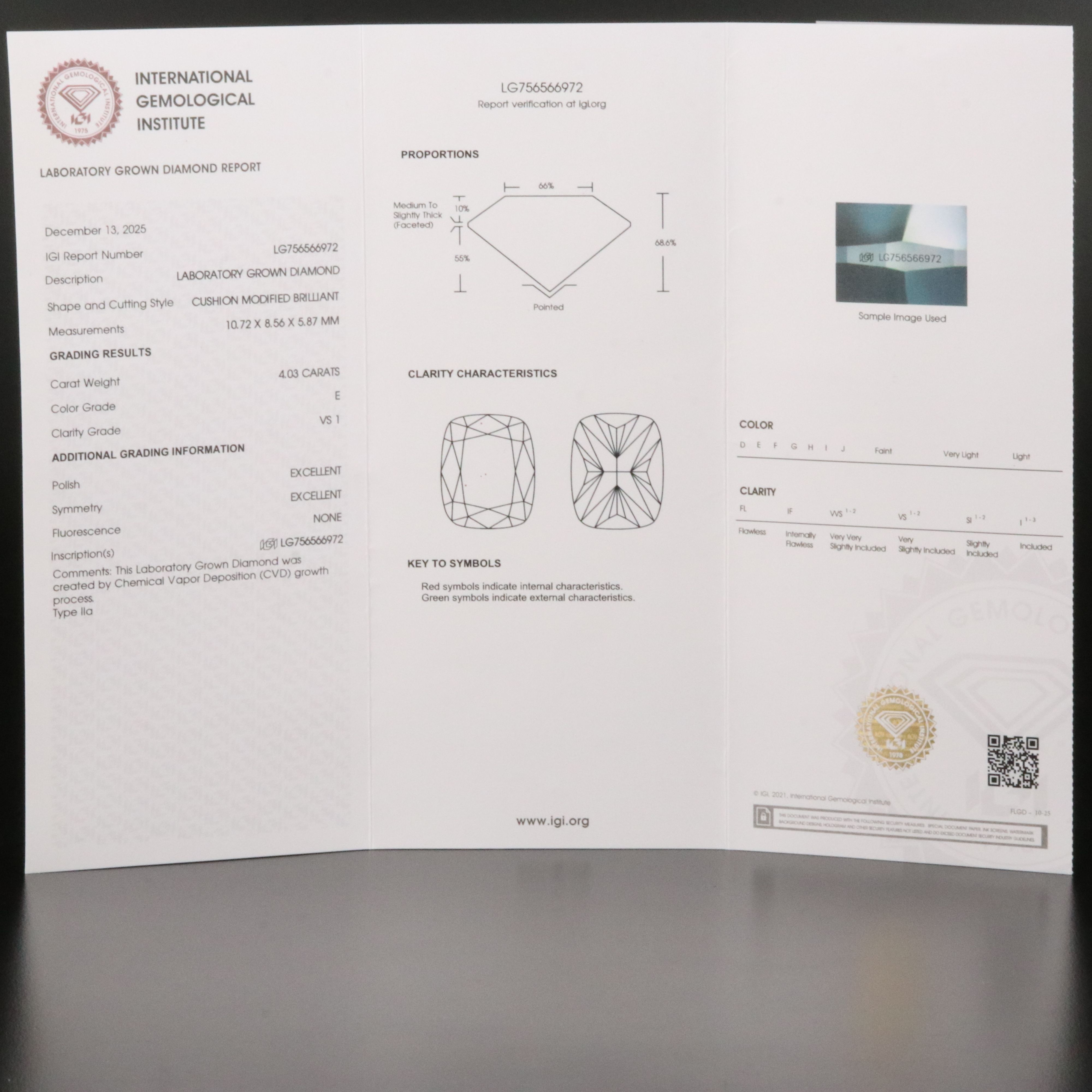 Platinum 4.45 CTW Lab Grown Diamond Ring with IGI Report