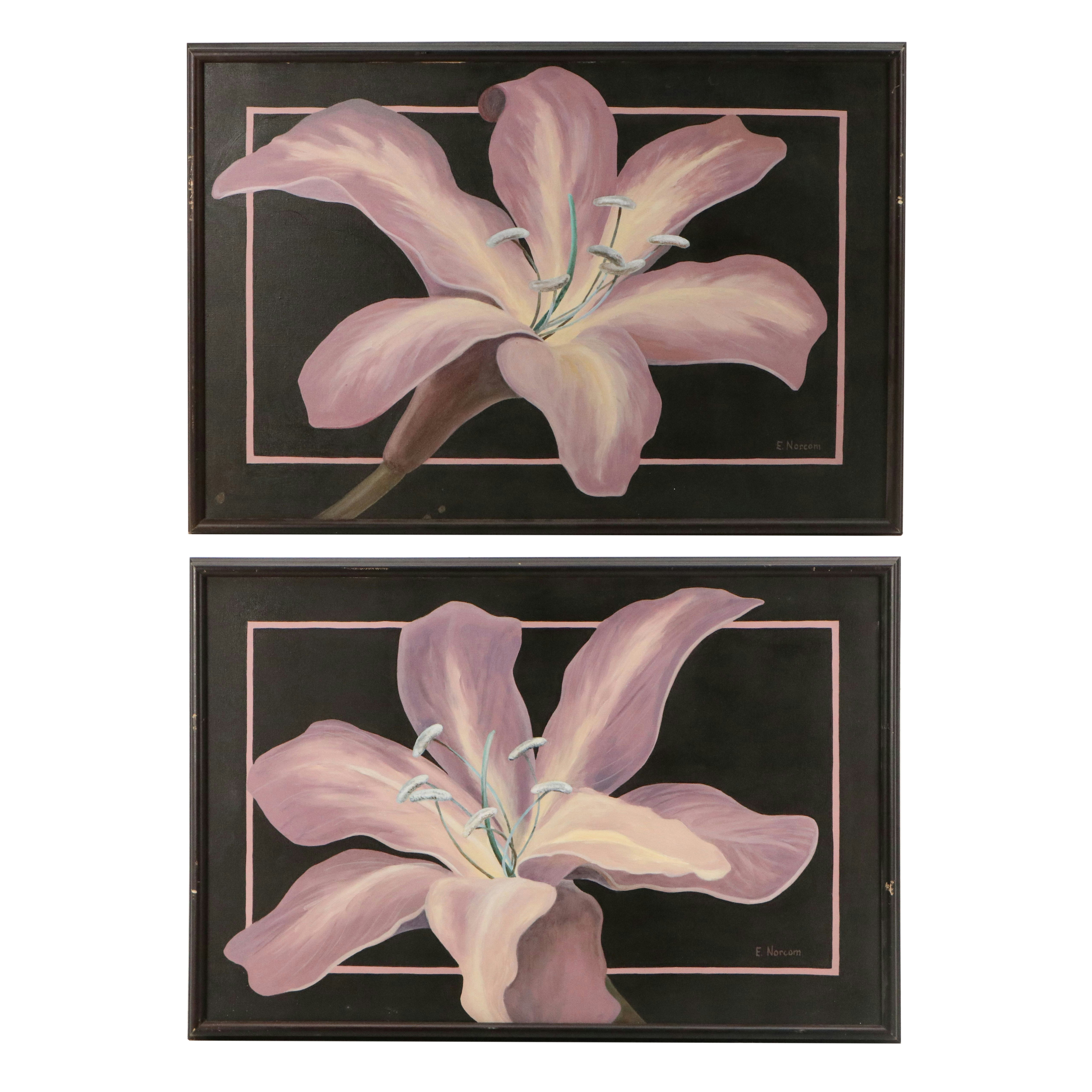 Ellen Norcom Howell Acrylic Paintings of Lilies
