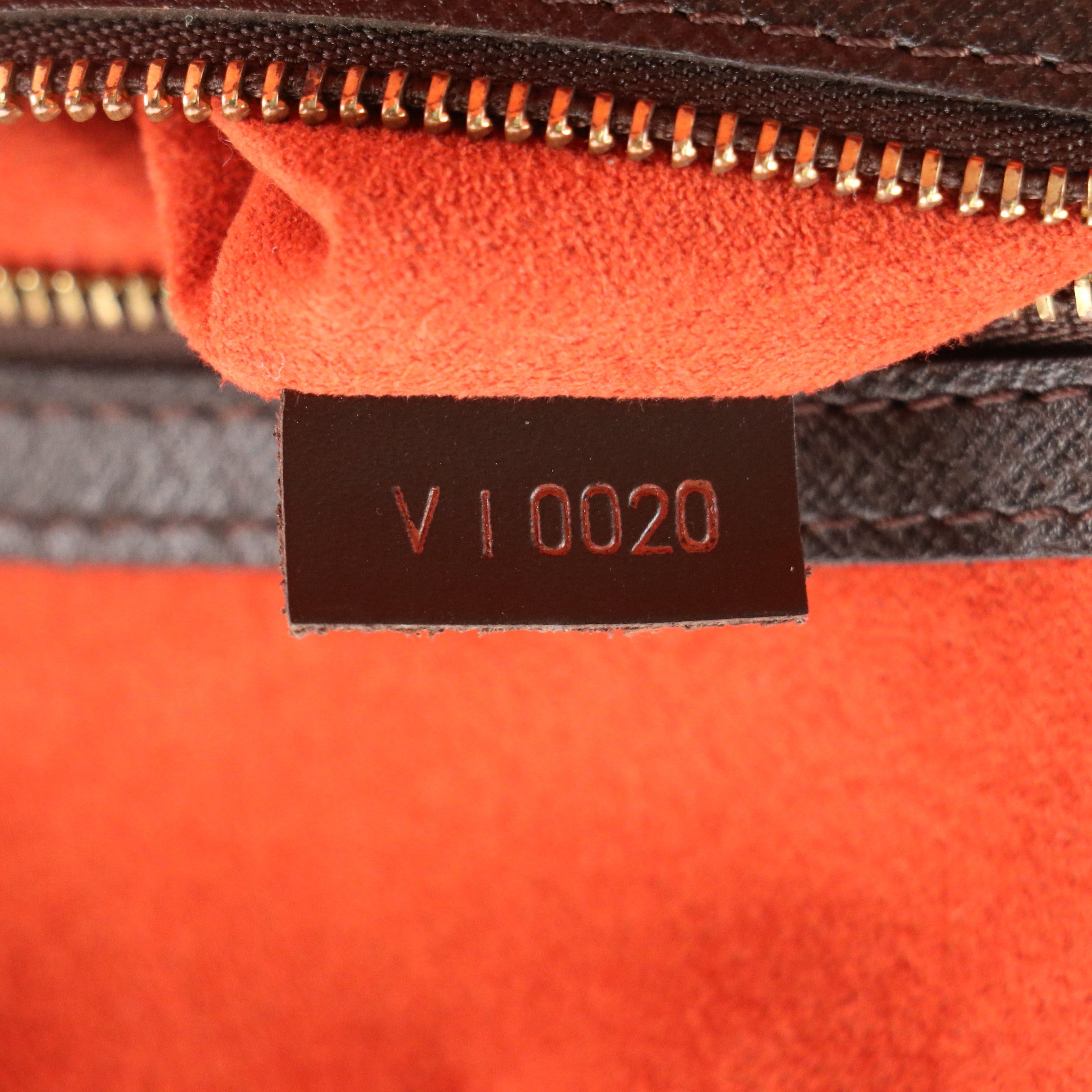 Louis Vuitton Triana Handbag in Damier Ebene Canvas and Leather
