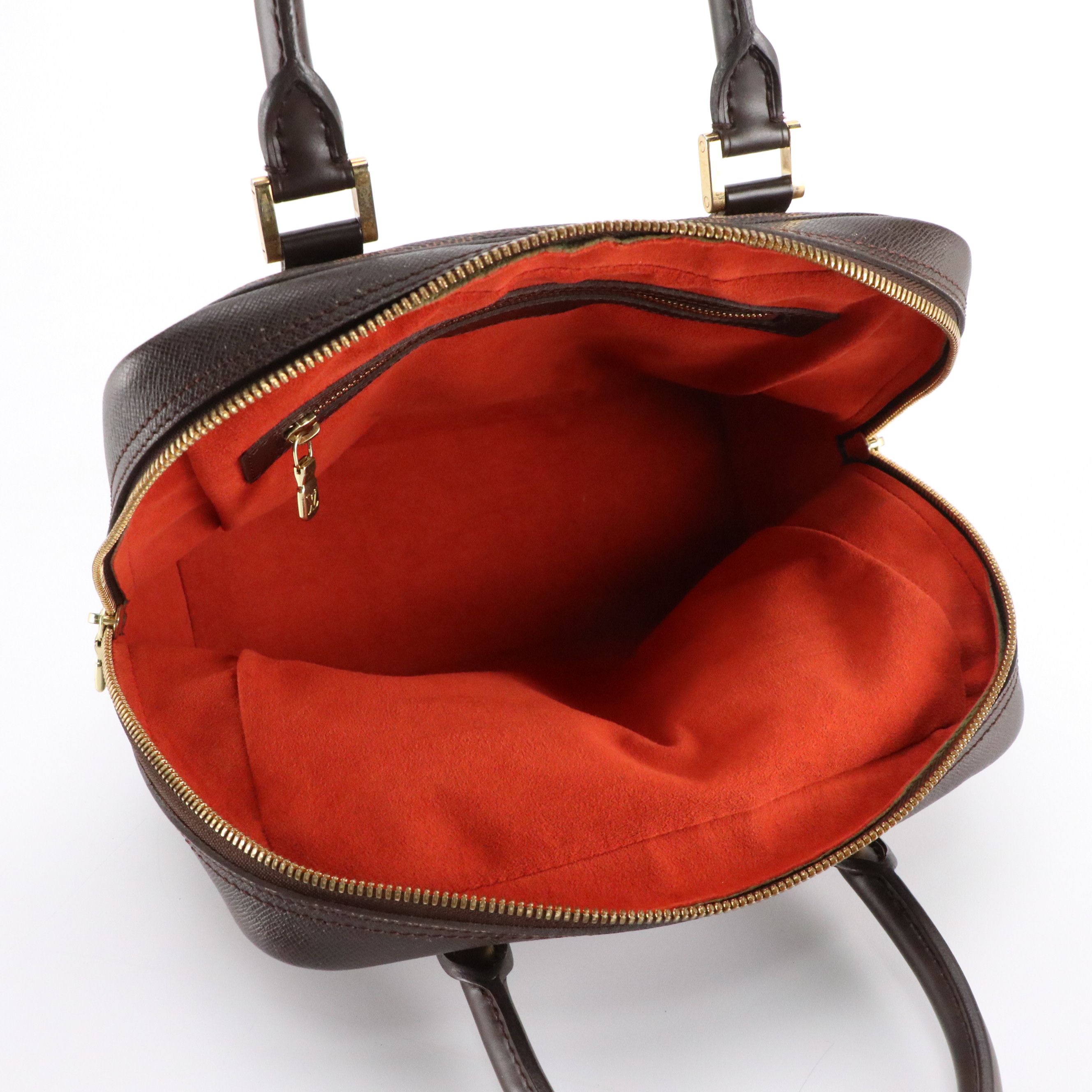 Louis Vuitton Triana Handbag in Damier Ebene Canvas and Leather