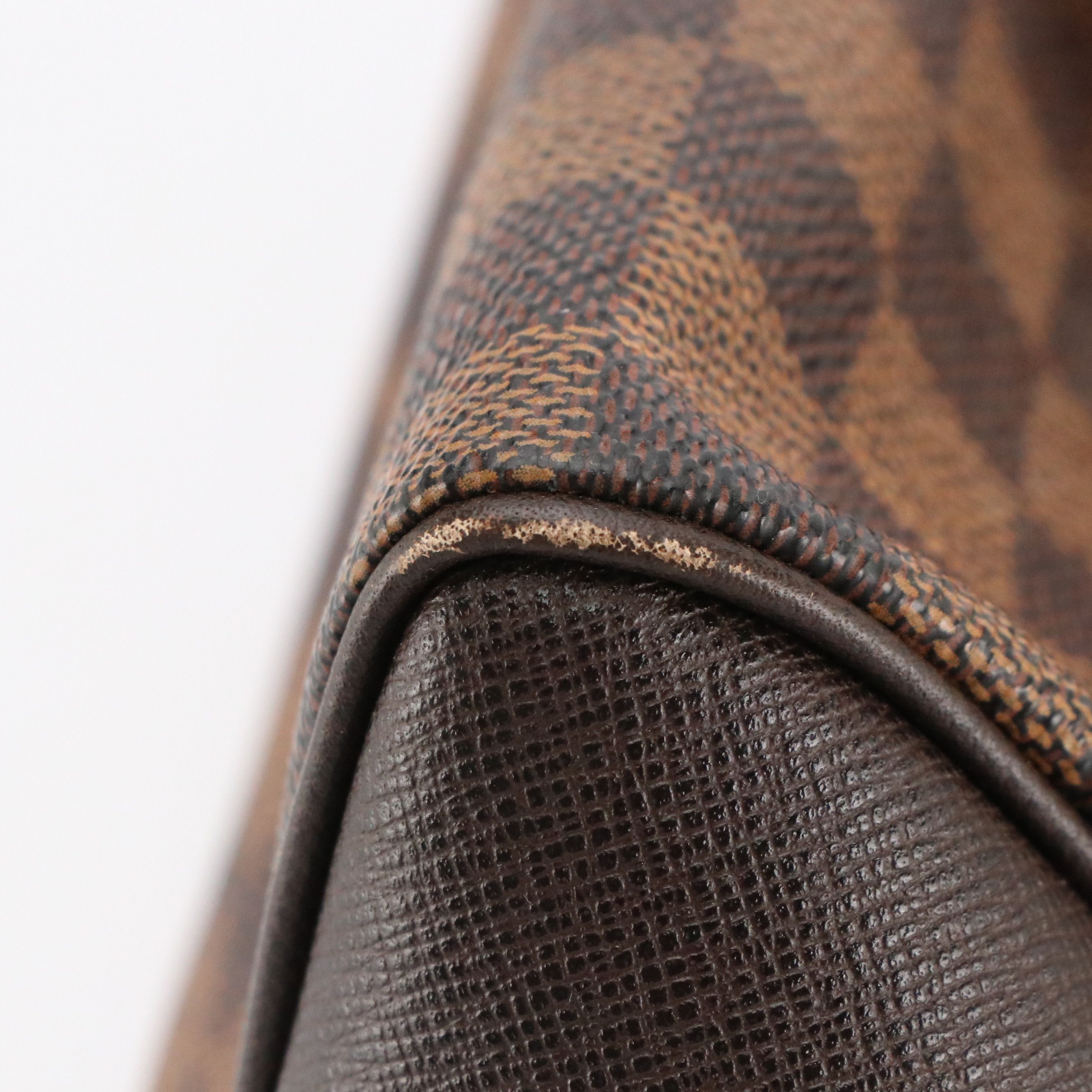Louis Vuitton Triana Handbag in Damier Ebene Canvas and Leather