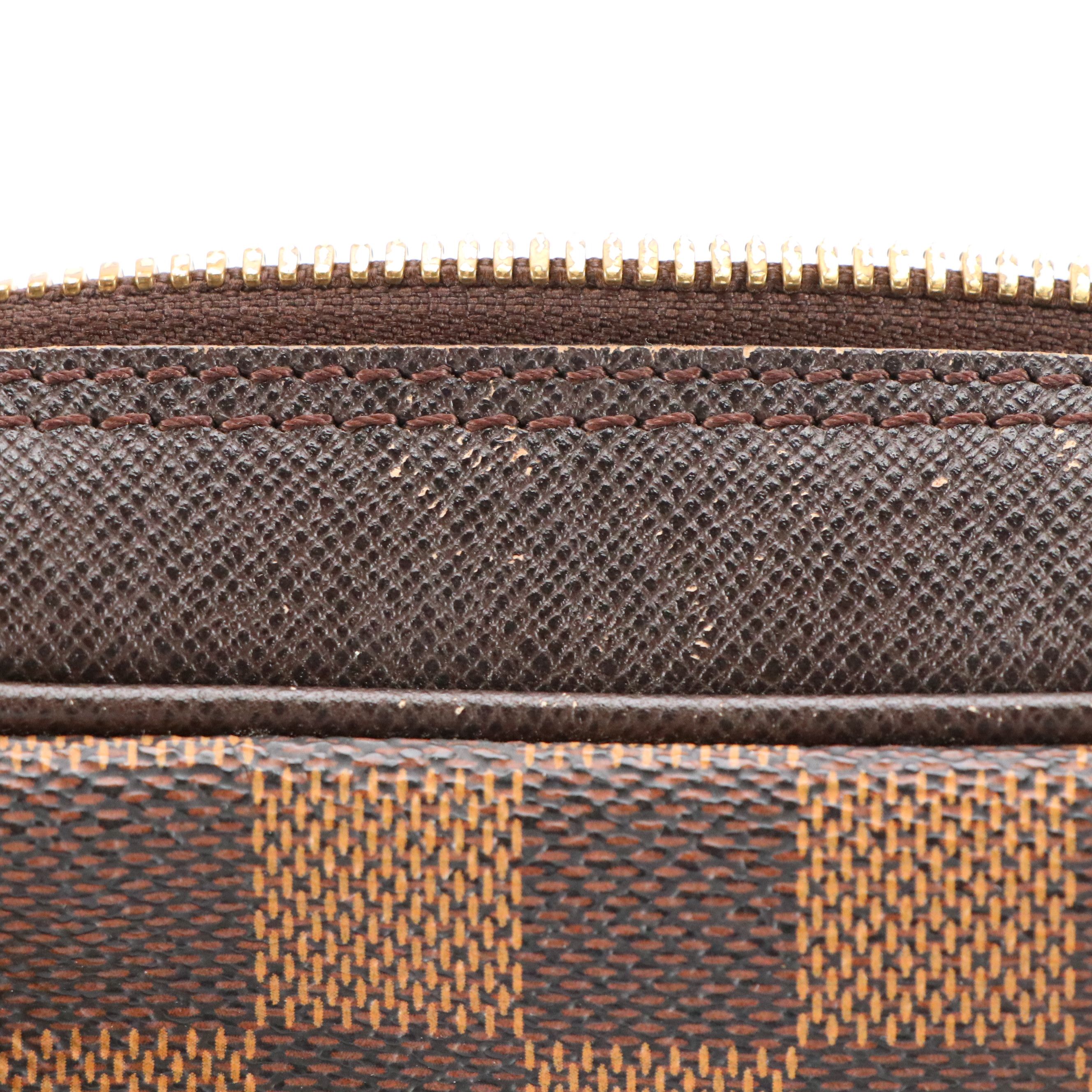 Louis Vuitton Triana Handbag in Damier Ebene Canvas and Leather