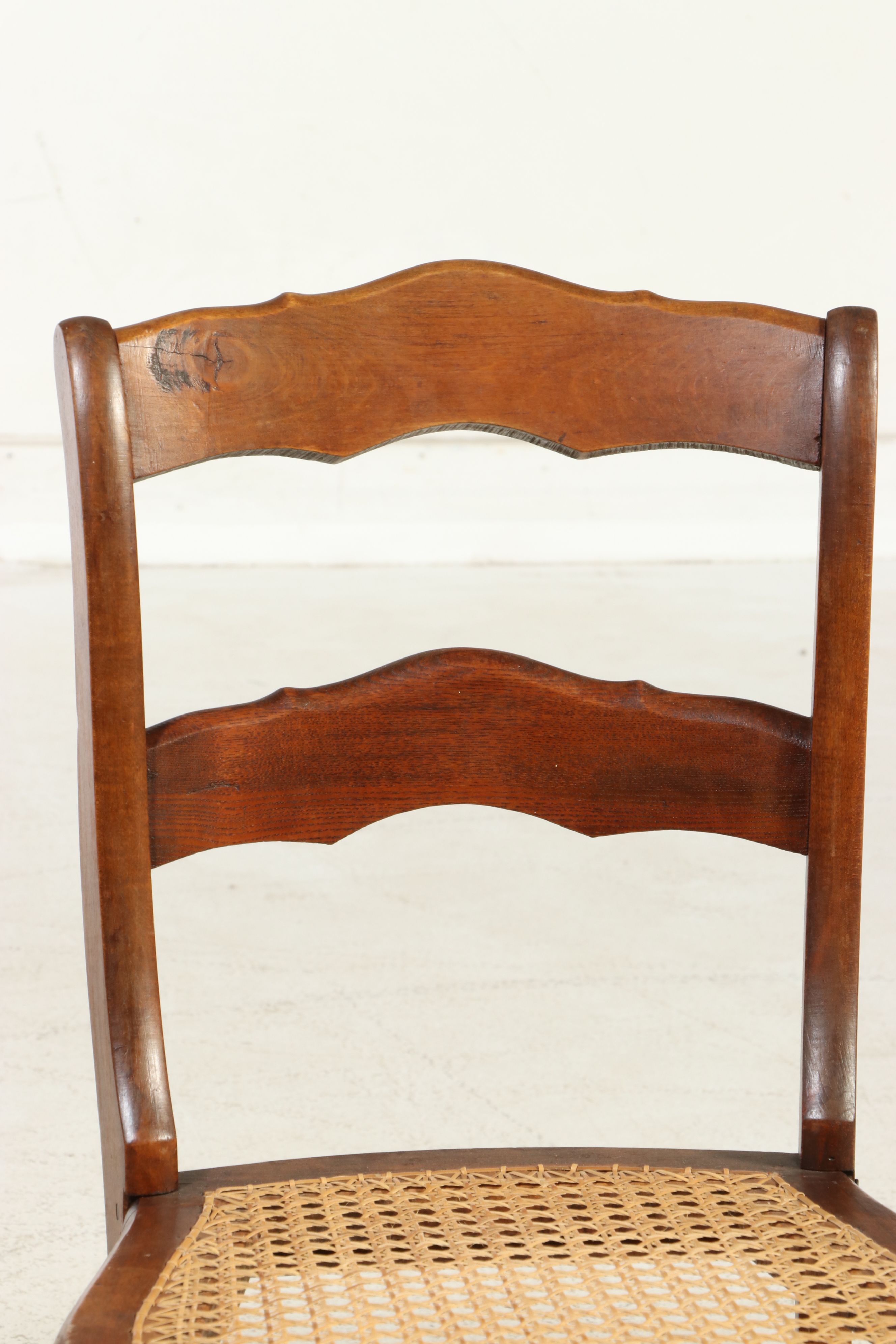 French Provincial Style and Other Walnut Side Chairs with Caned Seats