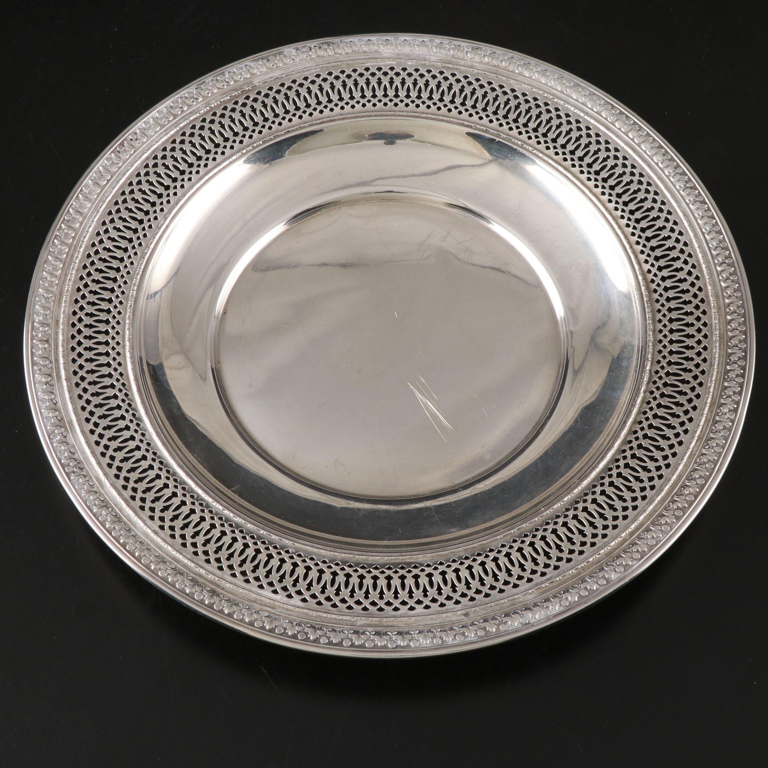 J. Wagner & Son Sterling Silver Reticulated Platter, Early to Mid-20th Century
