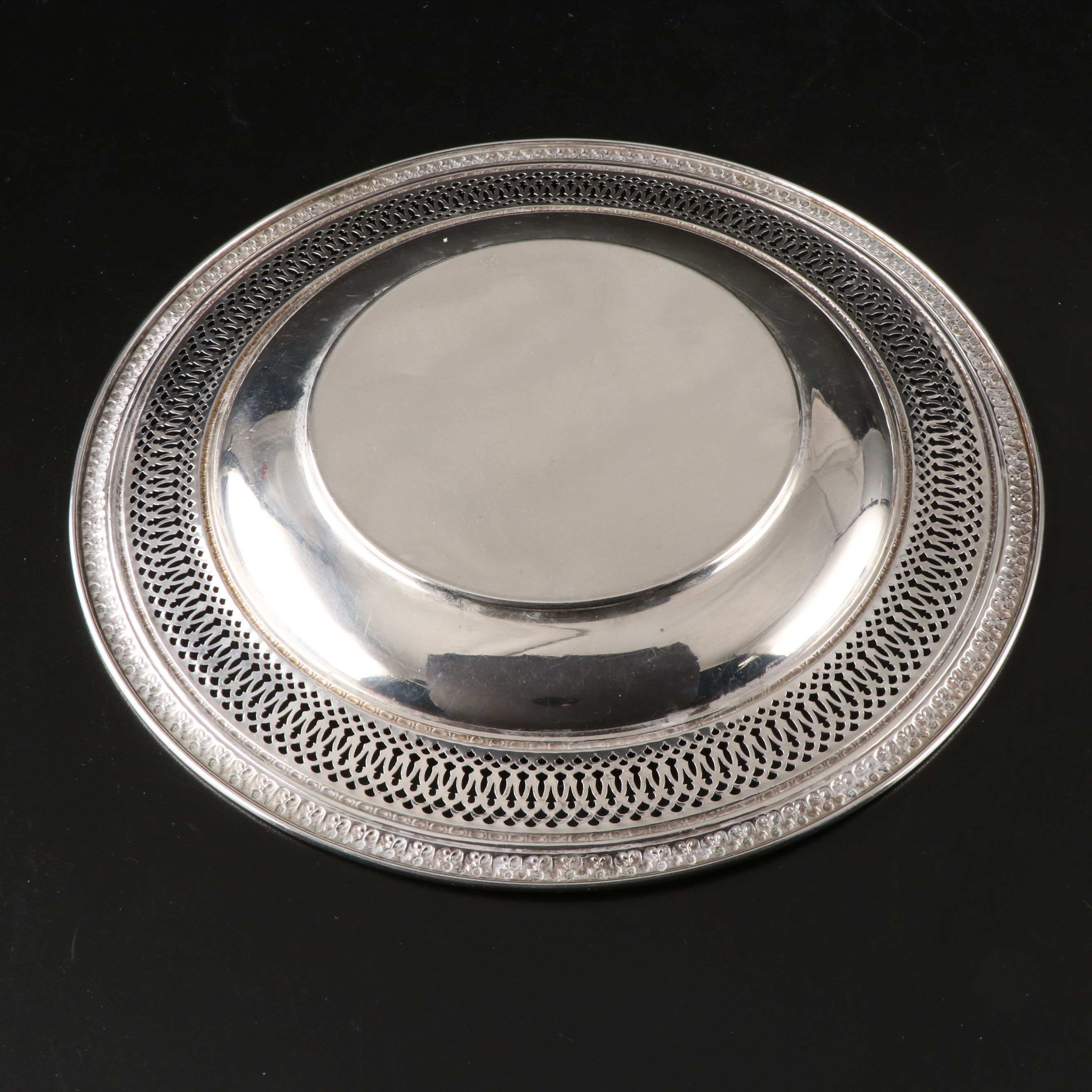 J. Wagner & Son Sterling Silver Reticulated Platter, Early to Mid-20th Century