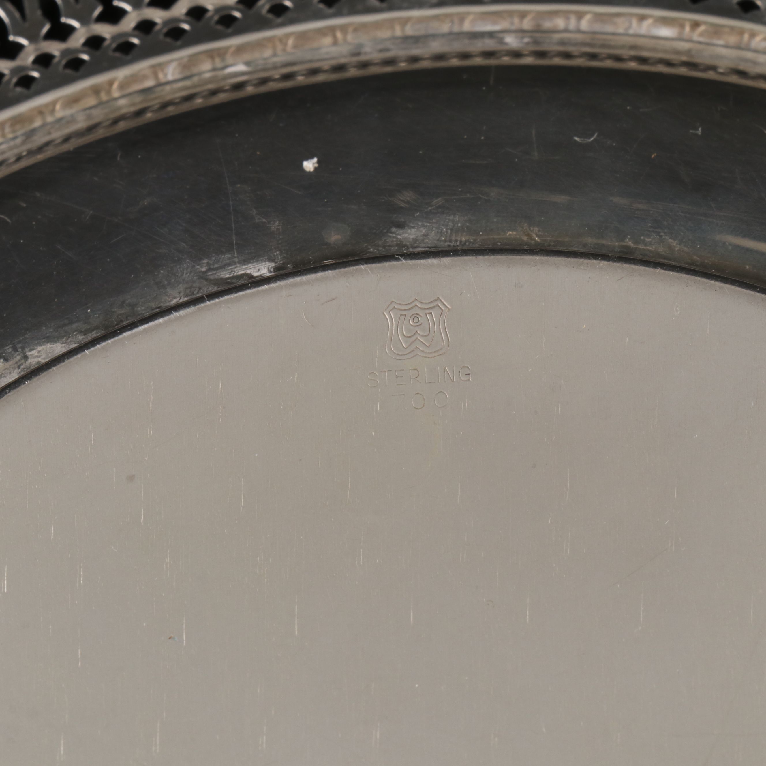 J. Wagner & Son Sterling Silver Reticulated Platter, Early to Mid-20th Century