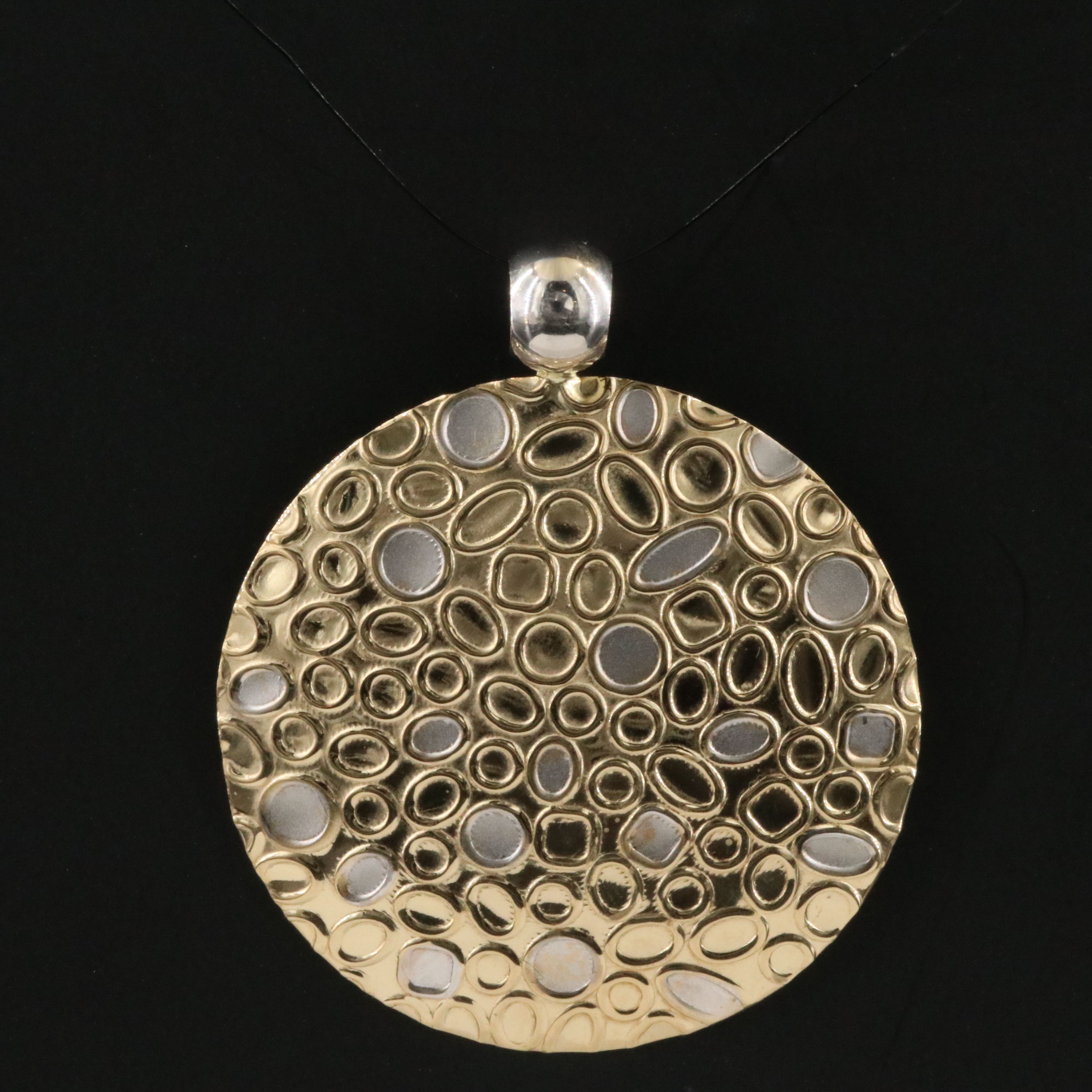 14K Two-Tone Disc Pendant