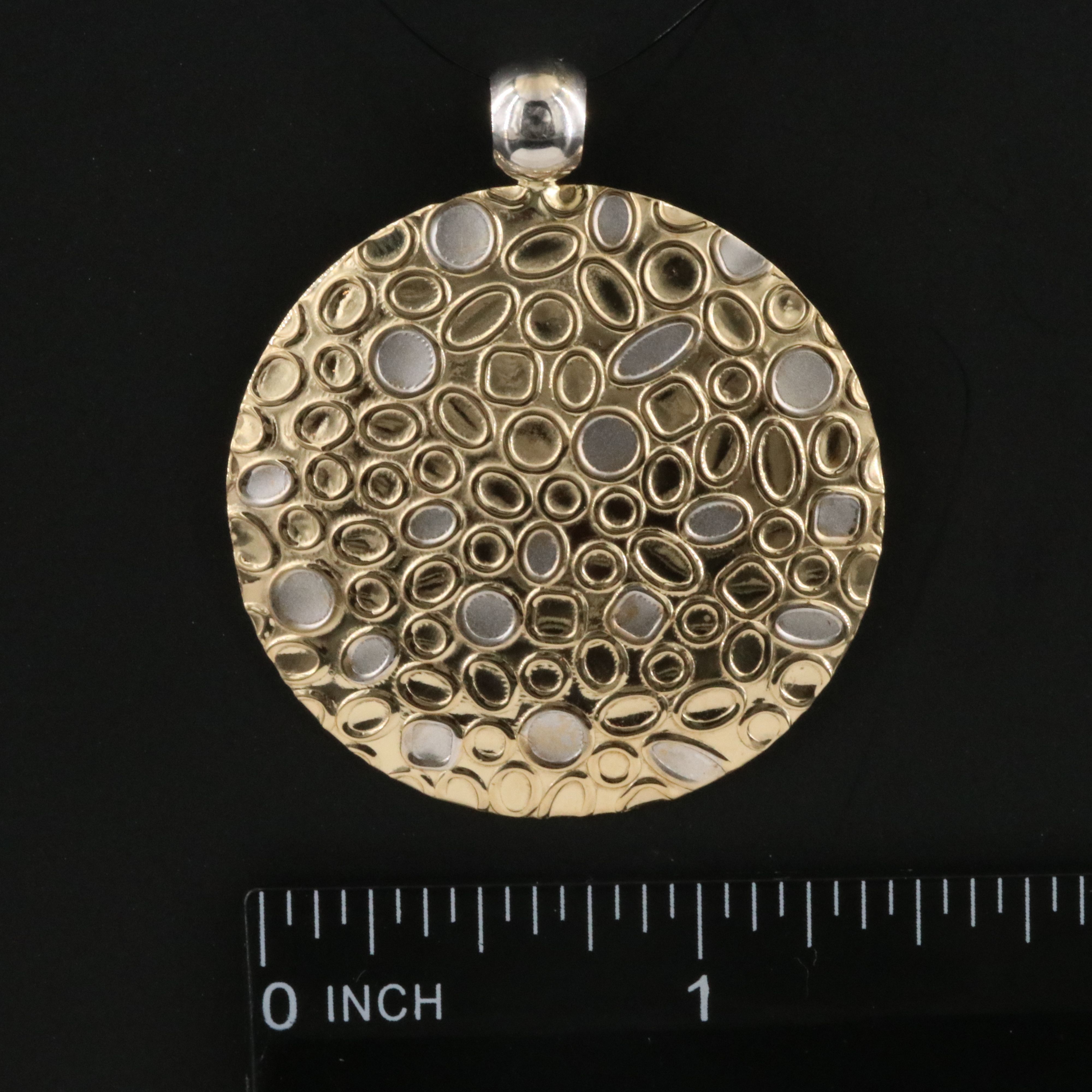 14K Two-Tone Disc Pendant