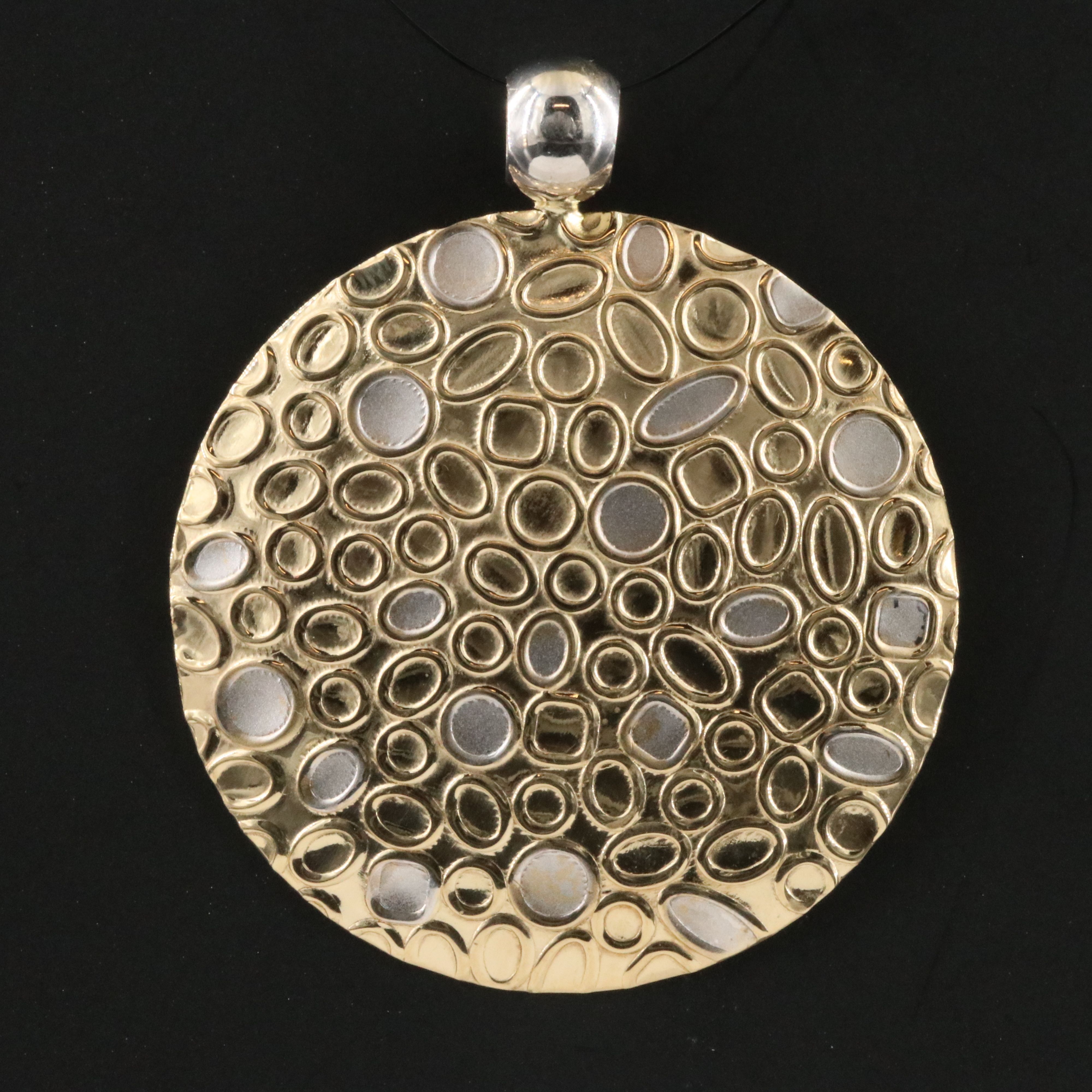 14K Two-Tone Disc Pendant