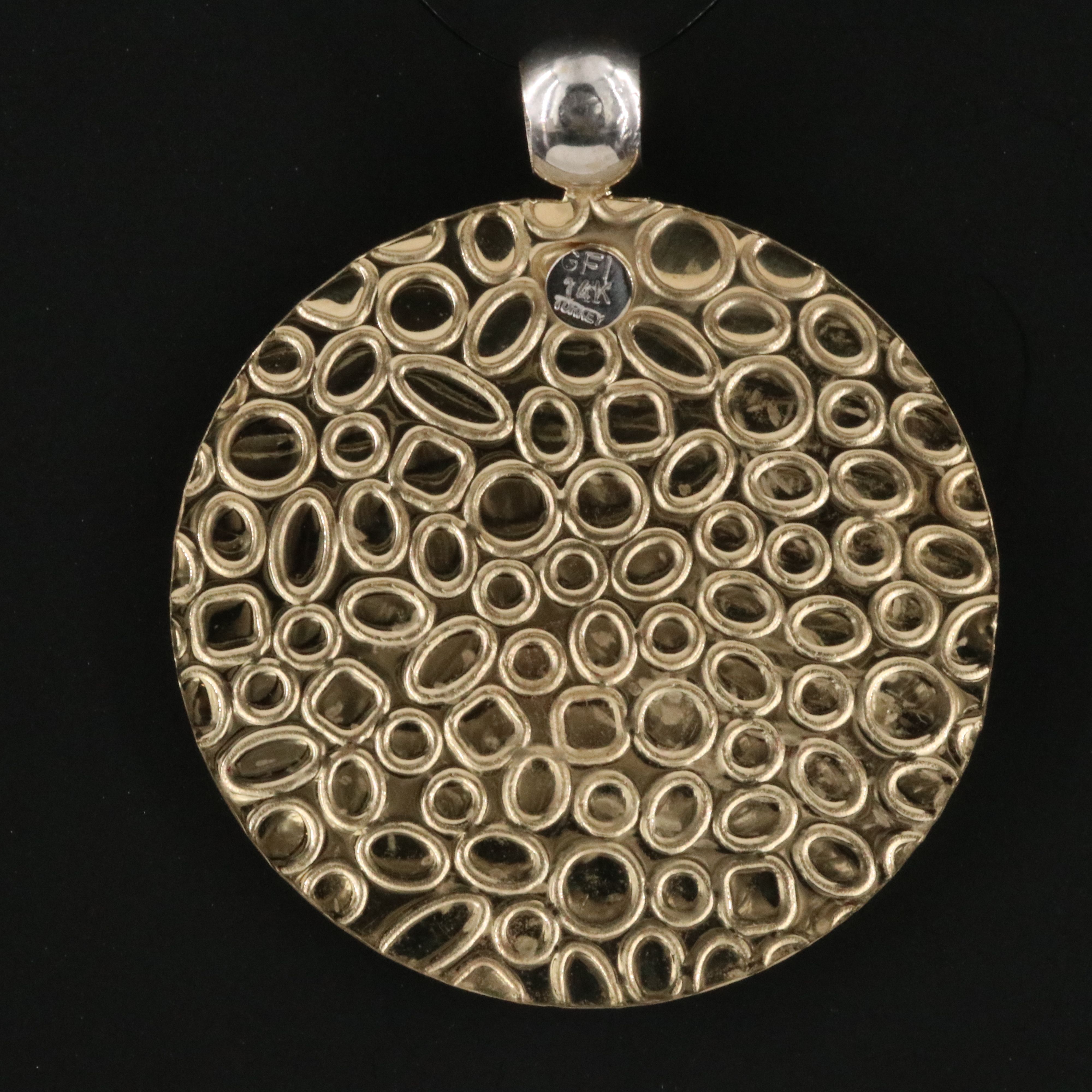 14K Two-Tone Disc Pendant