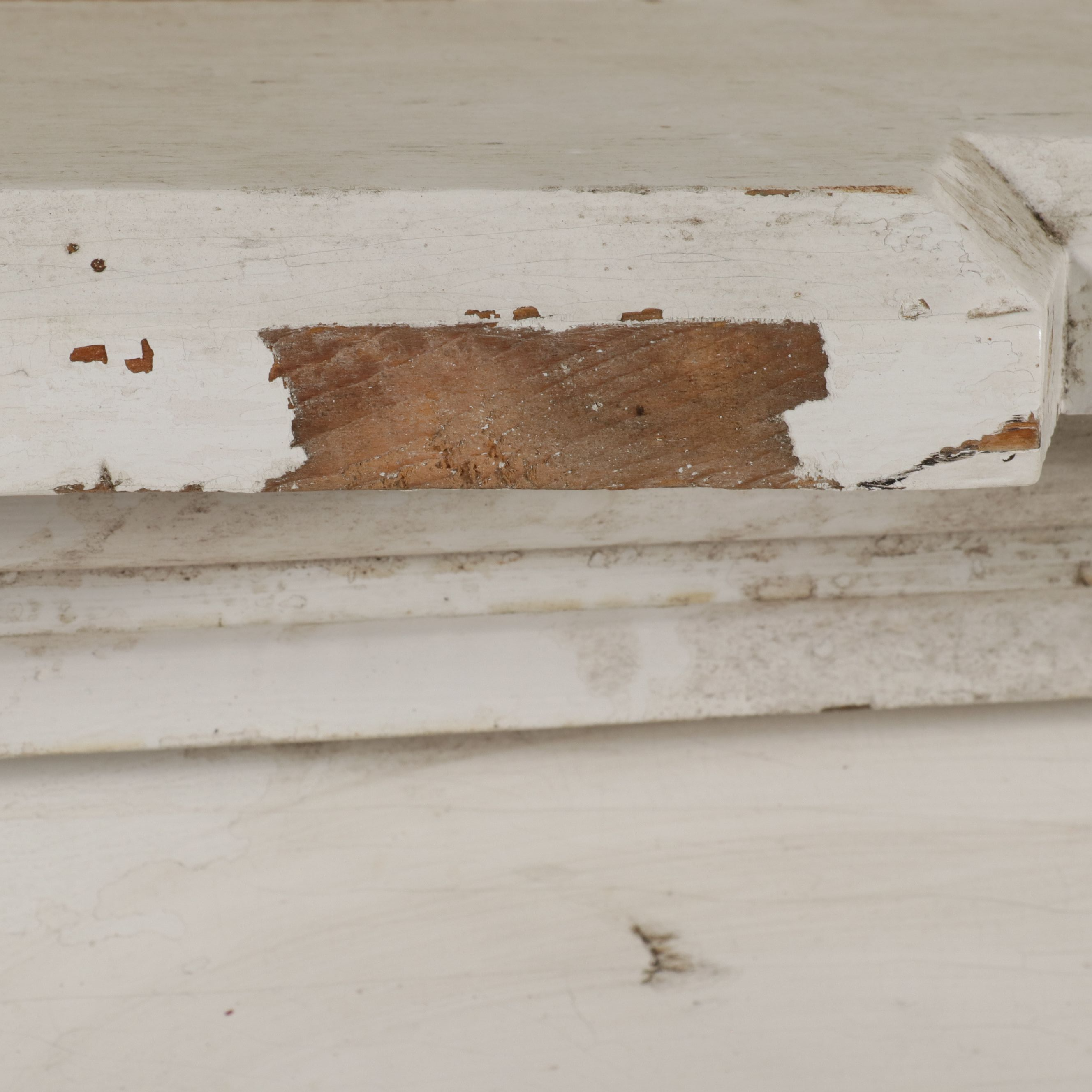 Salvaged Greek Revival Style Painted Wood Mantel Surround